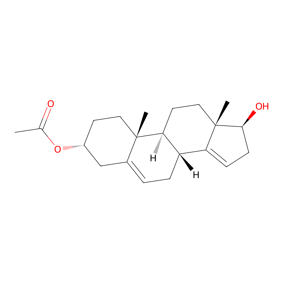(3alpha,17beta)-17-Hydroxyandrosta-5,14-dien-3-yl acetate molecular structure, CAS 61252-30-0