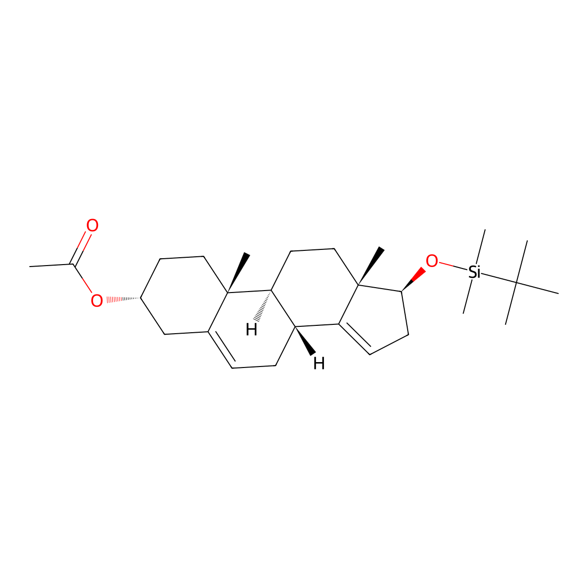 3-O-Acetyl-17-O-tert-butyldimethylsilyl 5,14-Androstadiene-3beta,17beta-diol molecular structure, CAS 61252-31-1