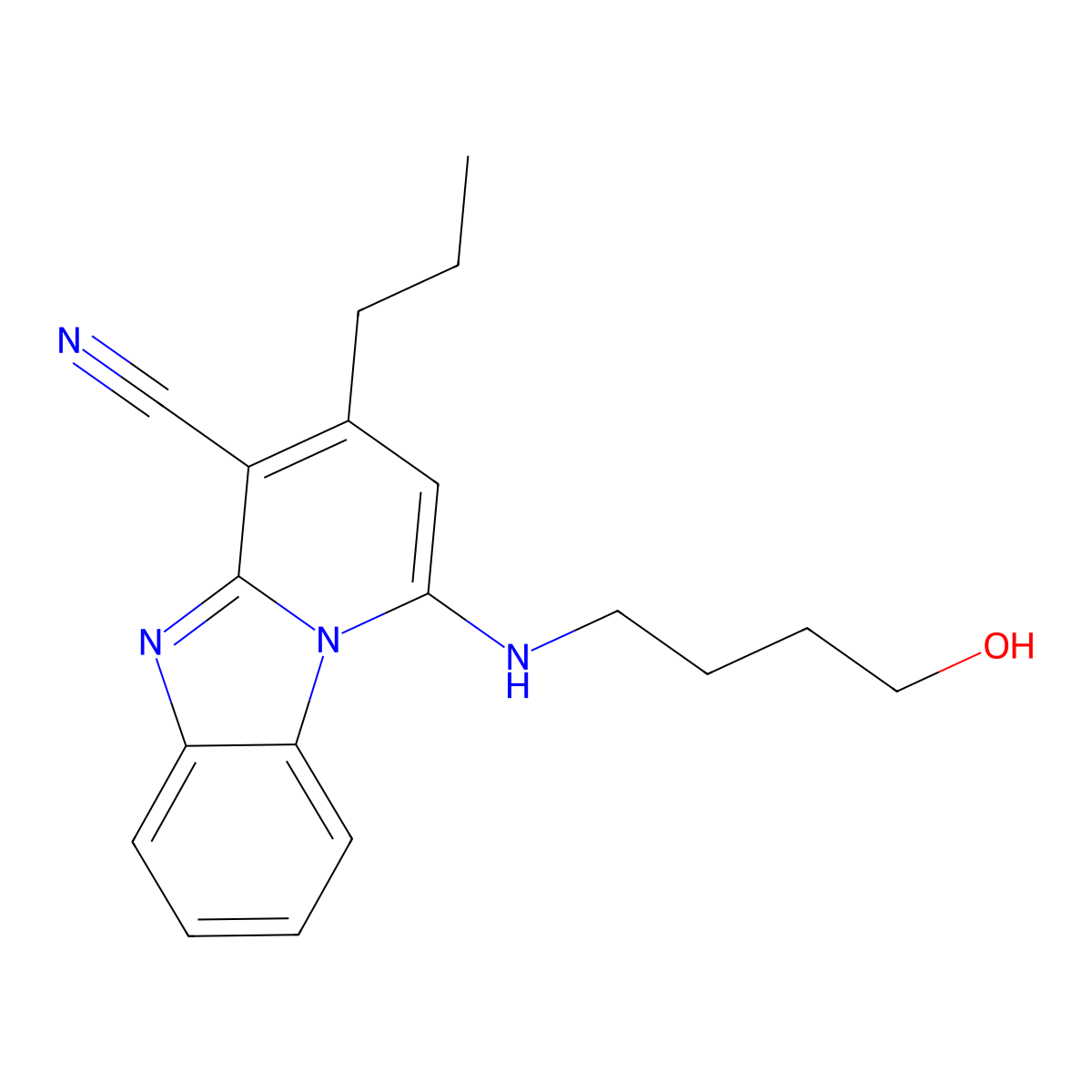 1-[(4-Hydroxybutyl)amino]-3-propylpyrido[1,2-a]benzimidazole-4-carbonitrile molecular structure, CAS 612522-79-9