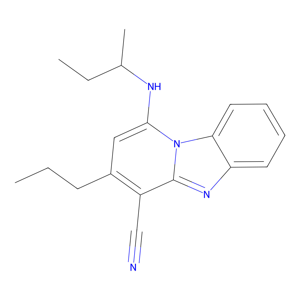 1-(Butan-2-ylamino)-3-propylpyrido[1,2-a]benzimidazole-4-carbonitrile molecular structure, CAS 612523-02-1