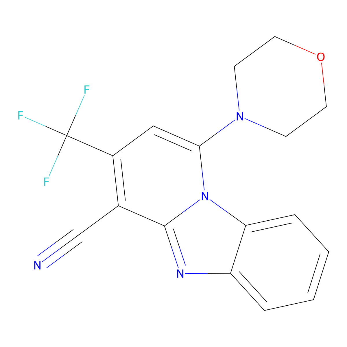 1-Morpholin-4-yl-3-(trifluoromethyl)pyrido[1,2-a]benzimidazole-4-carbonitrile molecular structure, CAS 612523-27-0