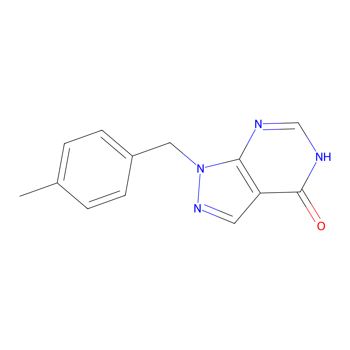 1-(4-methylbenzyl)-1H-pyrazolo[3,4-d]pyrimidin-4-ol molecular structure, CAS 612524-10-4