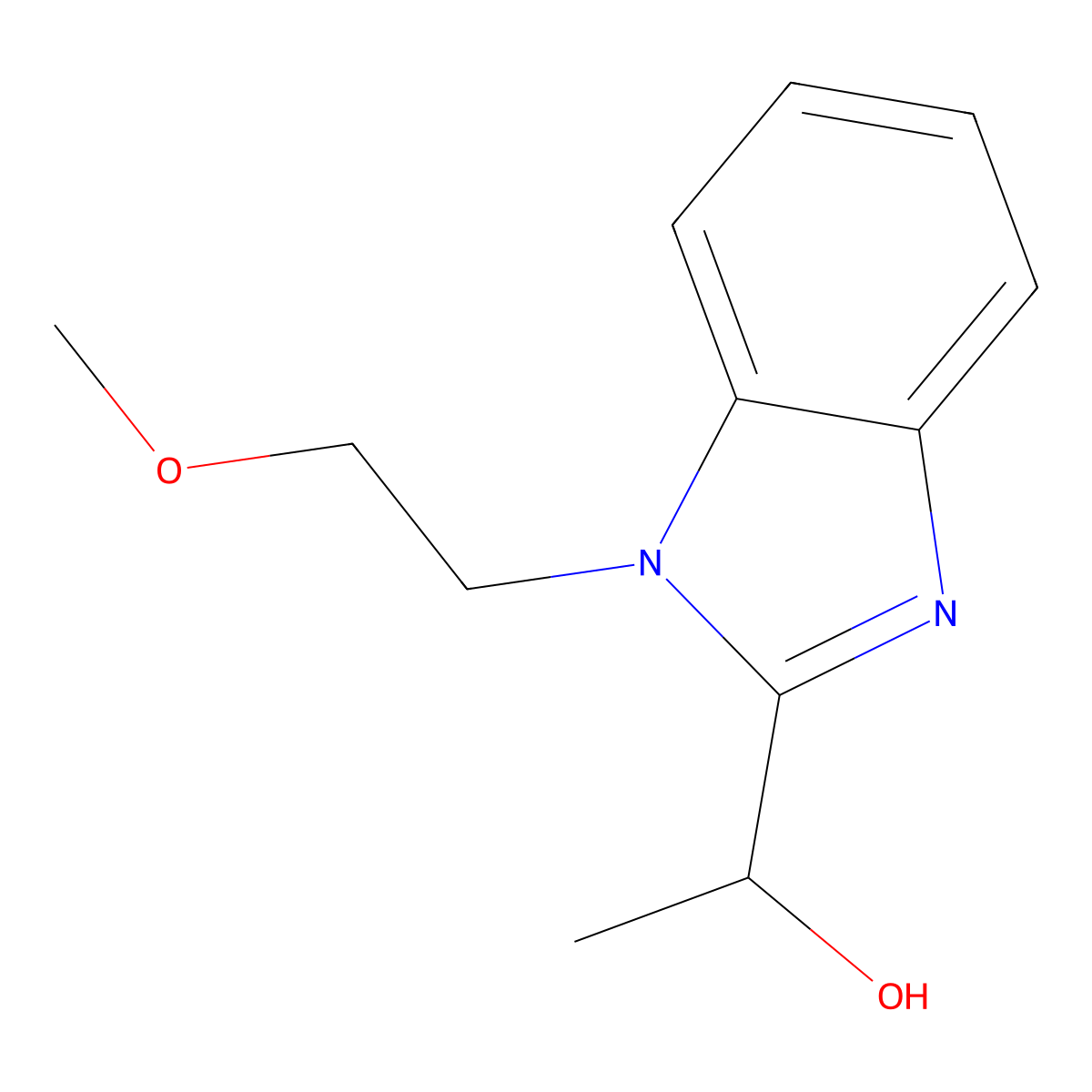1-(1-(2-methoxyethyl)-1H-benzo[d]imidazol-2-yl)ethanol molecular structure, CAS 612524-48-8