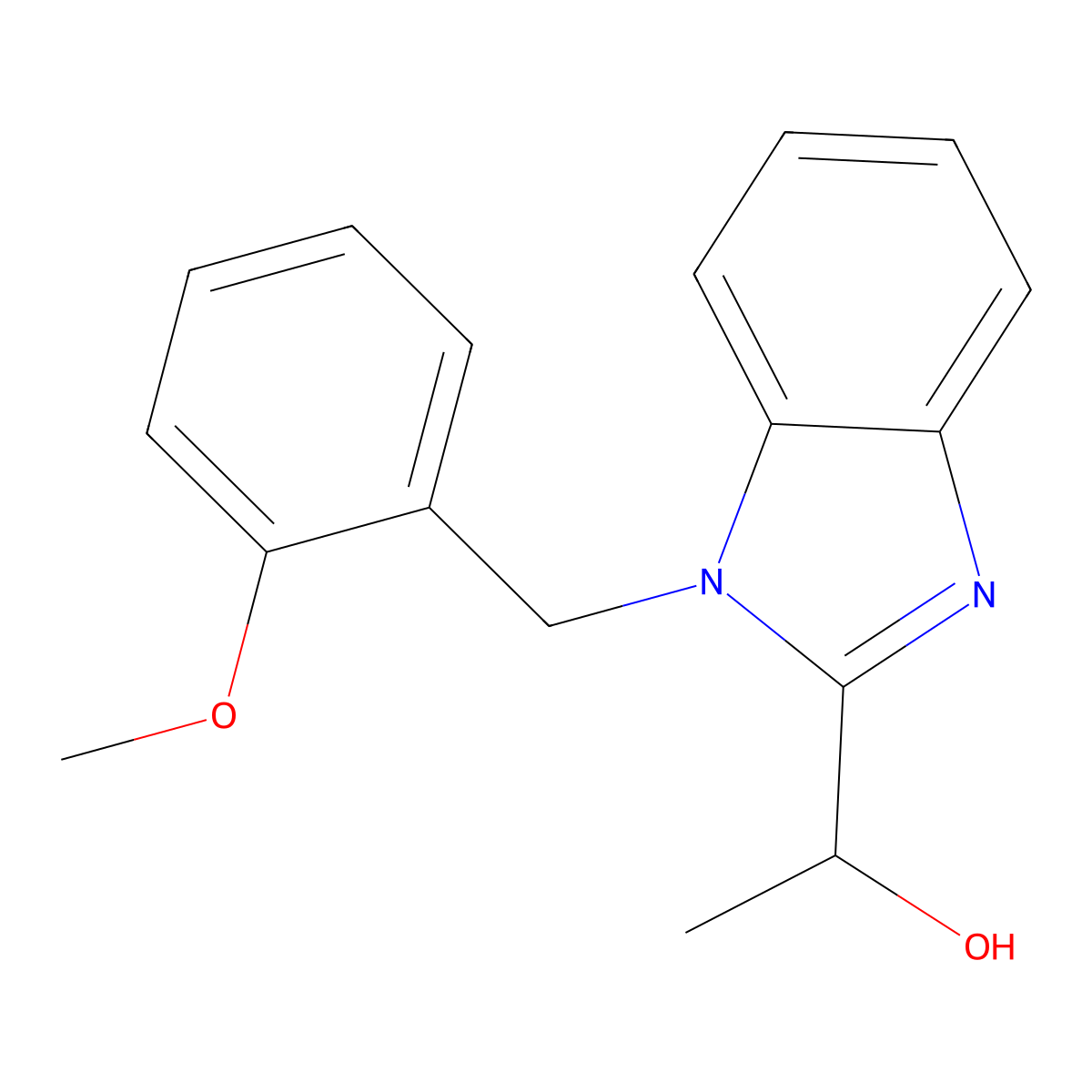 1-[1-[(2-Methoxyphenyl)methyl]benzimidazol-2-yl]ethanol molecular structure, CAS 612524-50-2