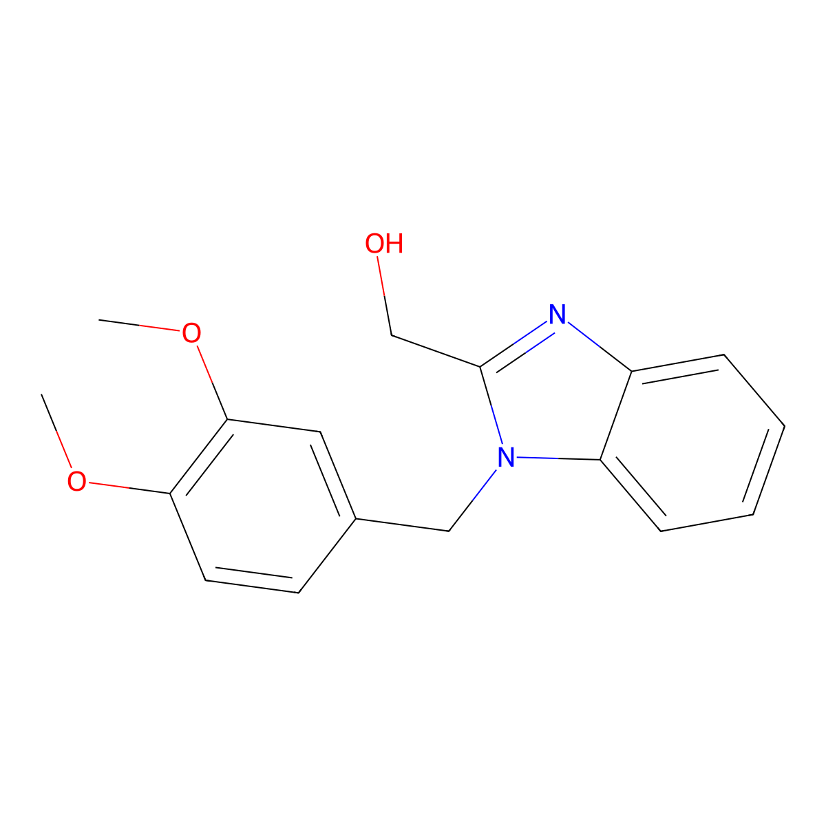 [1-[(3,4-Dimethoxyphenyl)methyl]benzimidazol-2-yl]methanol molecular structure, CAS 612524-59-1