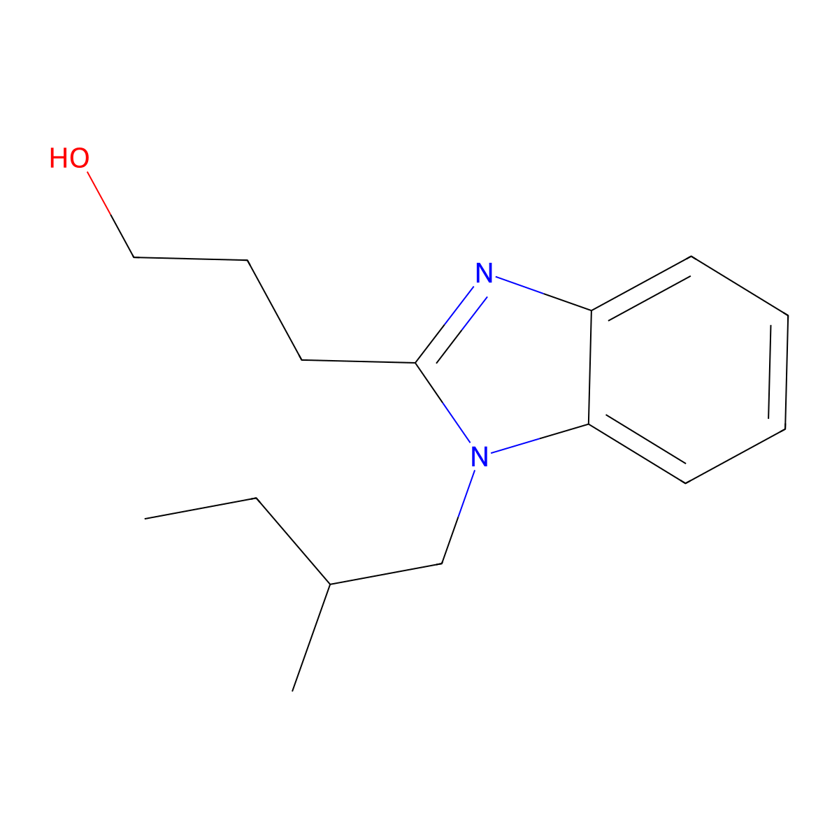 3-[1-(2-Methylbutyl)benzimidazol-2-yl]propan-1-ol molecular structure, CAS 612524-62-6