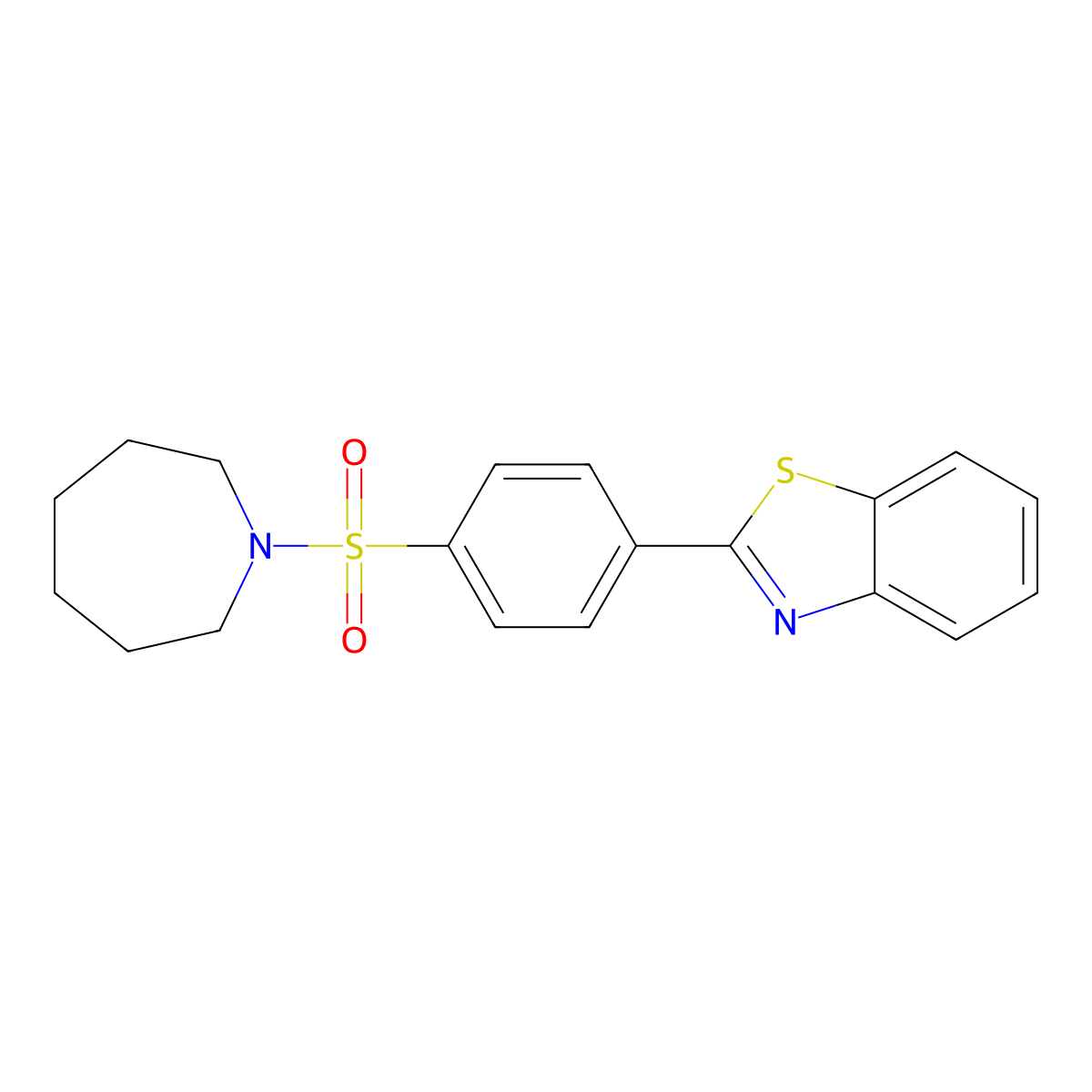 2-(4-(Azepan-1-ylsulfonyl)phenyl)benzo[d]thiazole molecular structure, CAS 612525-00-5