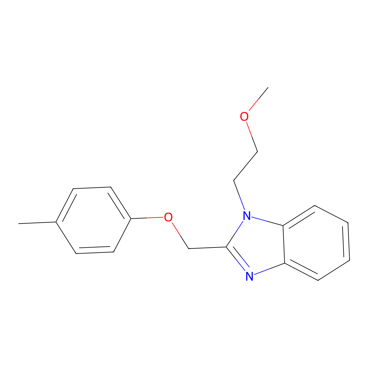 1-(2-Methoxyethyl)-2-[(4-methylphenoxy)methyl]benzimidazole molecular structure, CAS 612526-28-0