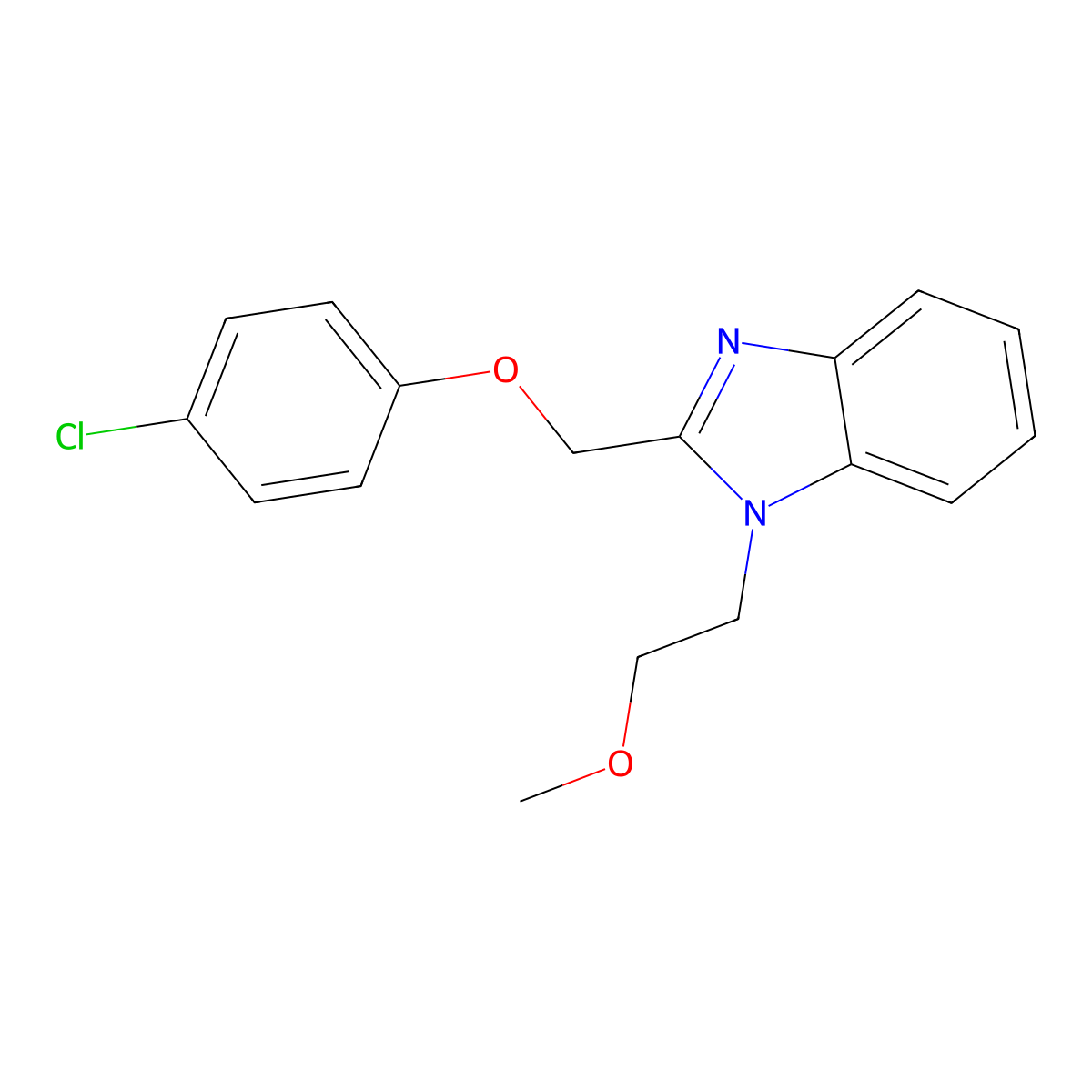 2-[(4-Chlorophenoxy)methyl]-1-(2-methoxyethyl)benzimidazole molecular structure, CAS 612527-14-7