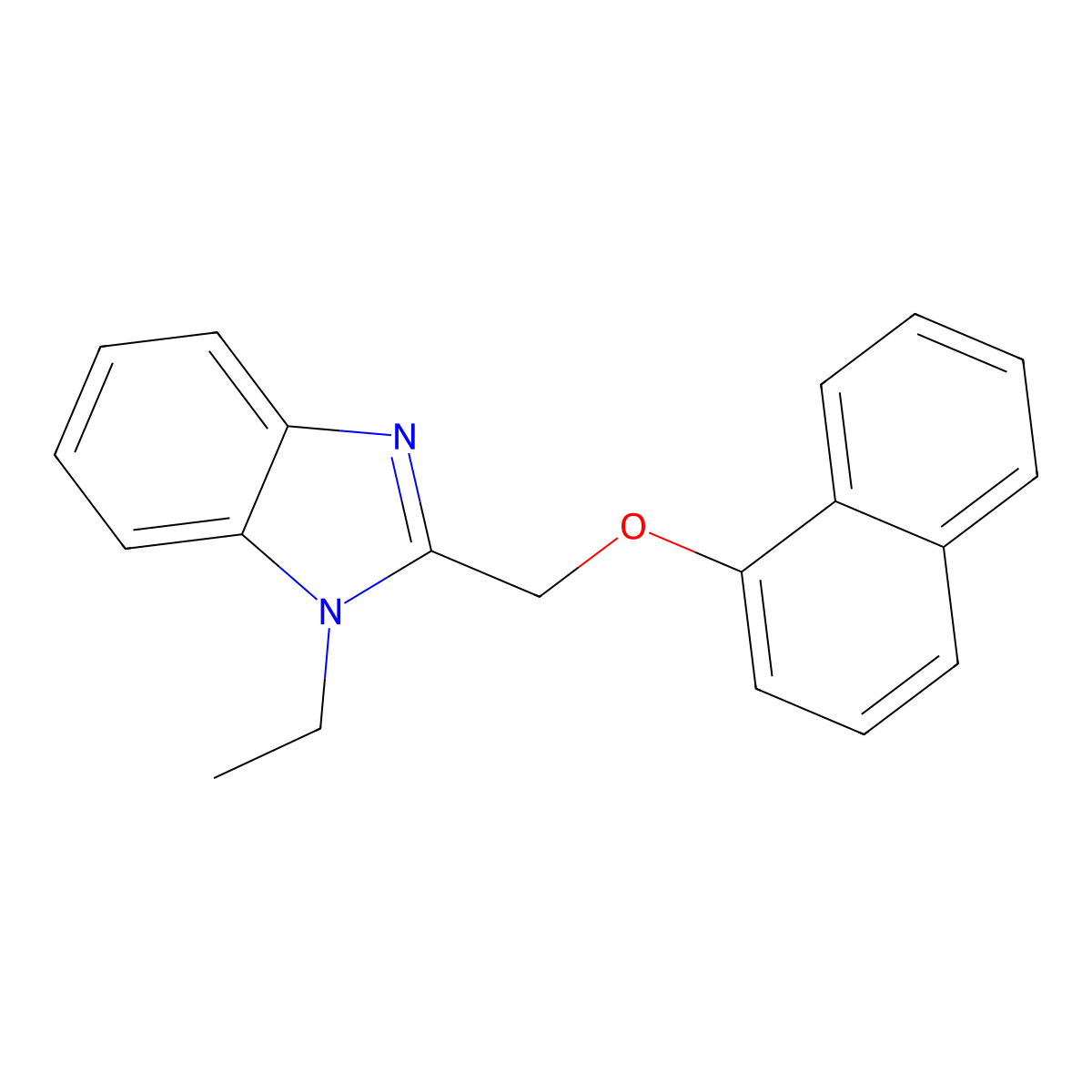 1-Ethyl-2-(naphthalen-1-yloxymethyl)benzimidazole molecular structure, CAS 612527-49-8