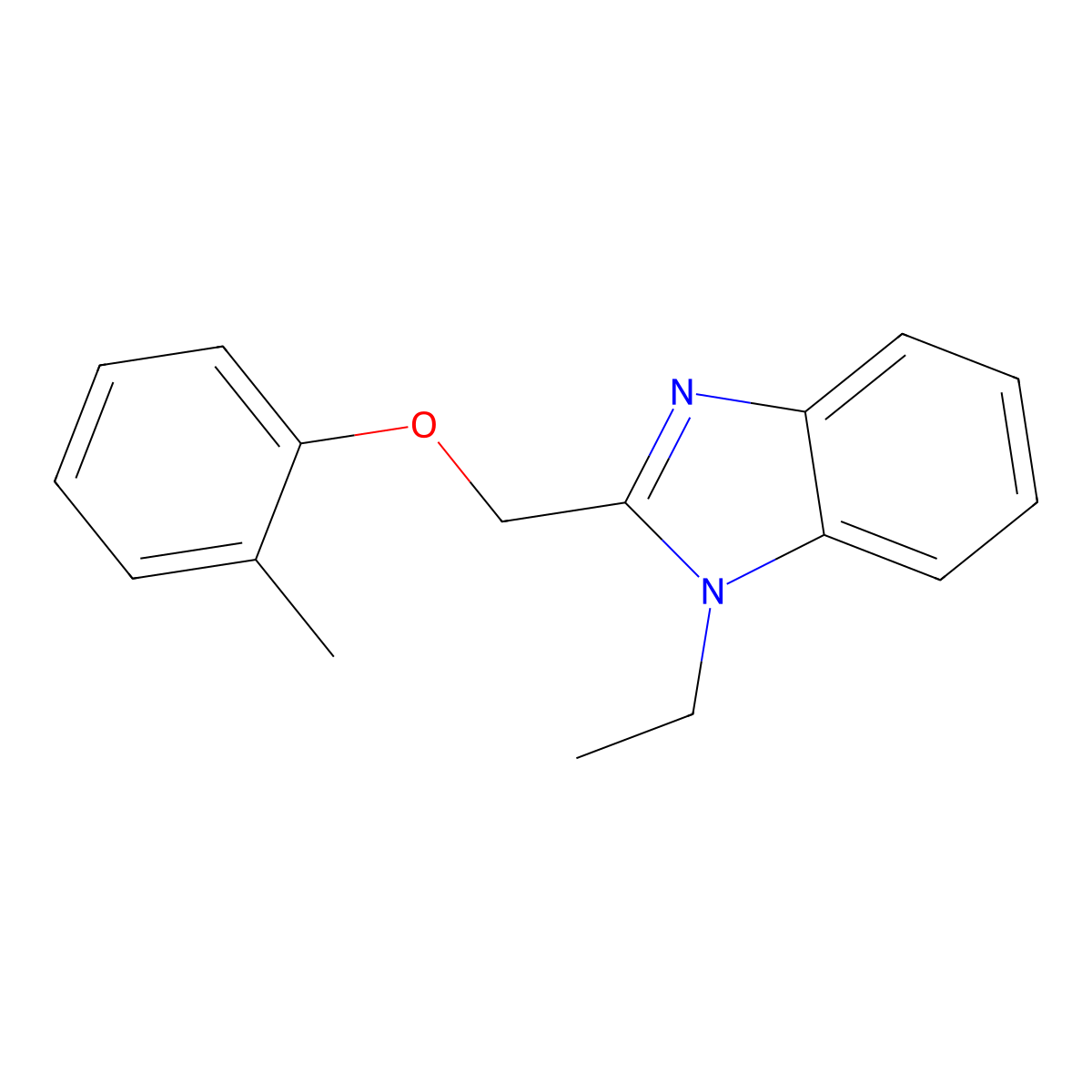 1-Ethyl-2-o-tolyloxymethyl-1H-benzoimidazole molecular structure, CAS 612527-71-6