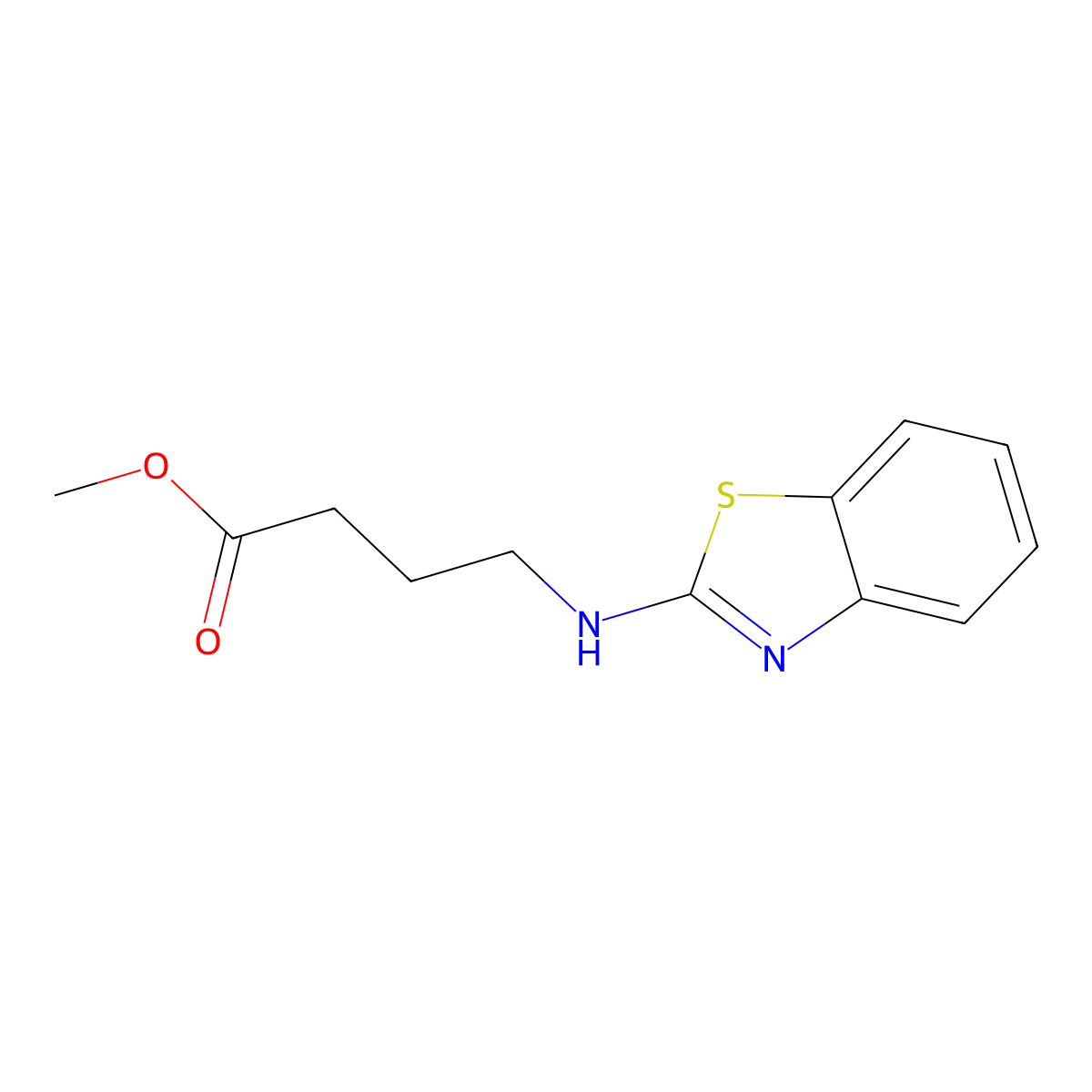 Methyl 4-[(1,3-benzothiazol-2-yl)amino]butanoate molecular structure, CAS 612527-80-7