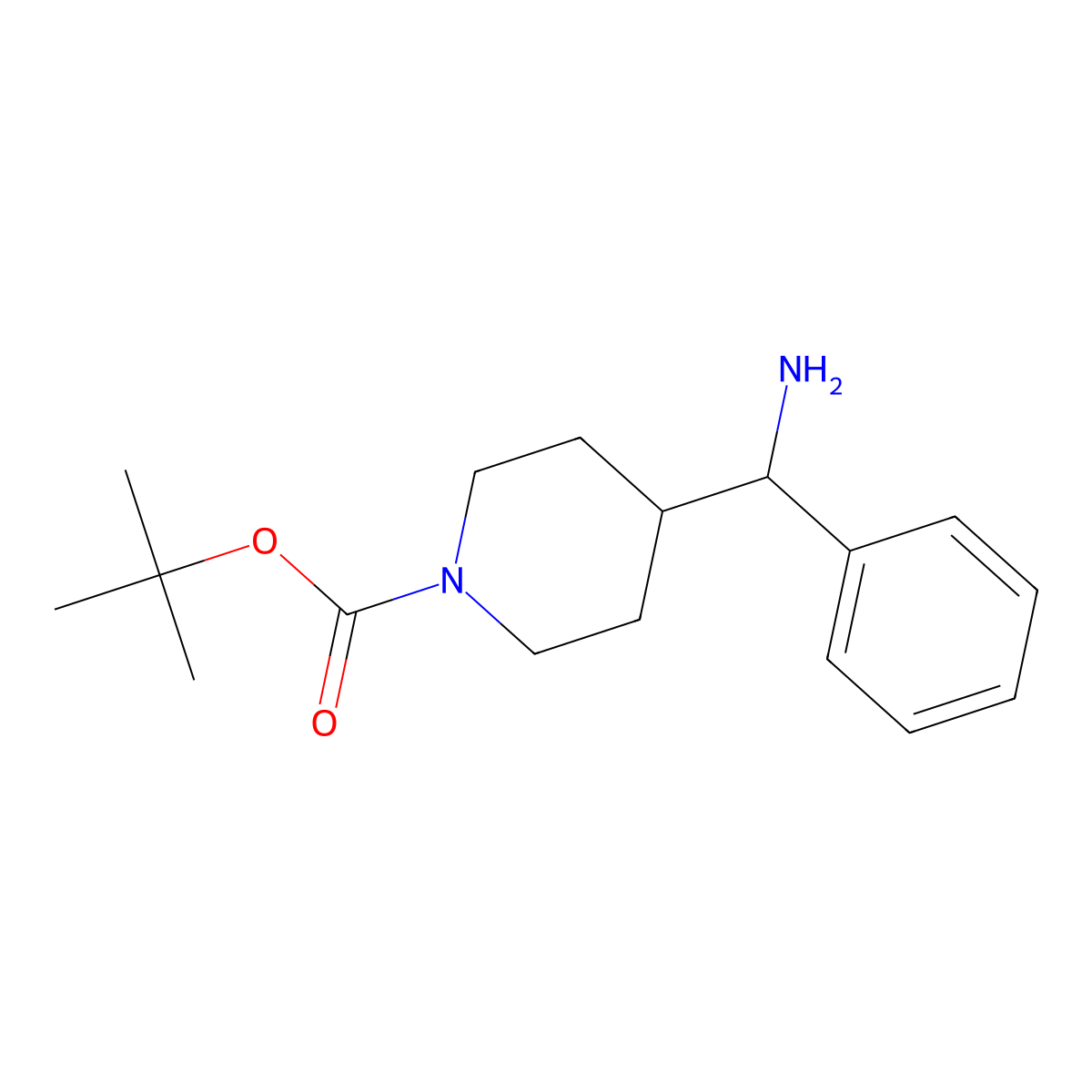 Tert-butyl 4-[amino(phenyl)methyl]piperidine-1-carboxylate molecular structure, CAS 612532-09-9