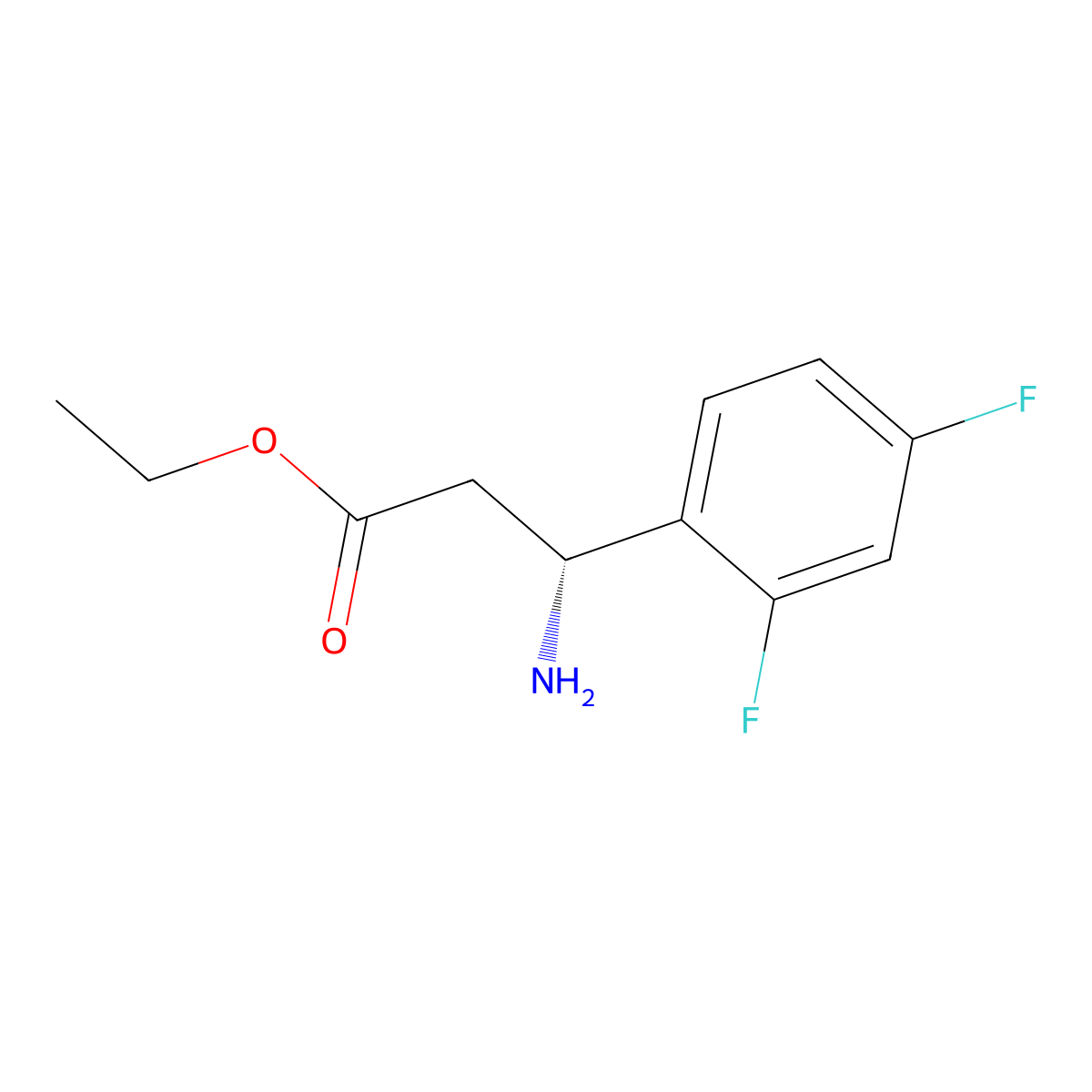 ethyl (3R)-3-amino-3-(2,4-difluorophenyl)propanoate molecular structure, CAS 612532-15-7