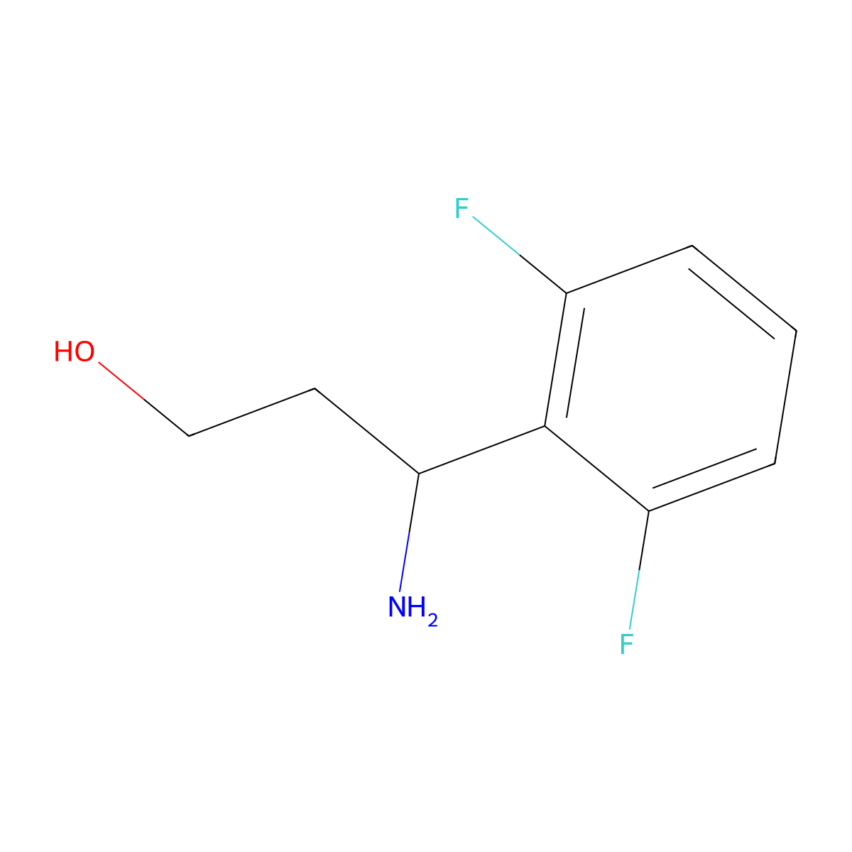3-Amino-3-(2,6-difluorophenyl)propan-1-ol molecular structure, CAS 612532-19-1