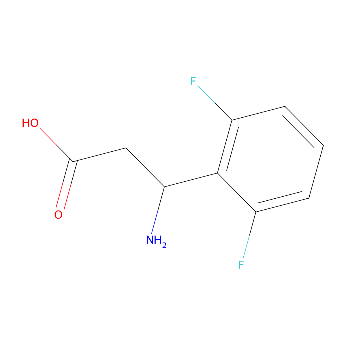3-Amino-3-(2,6-difluorophenyl)propanoic acid molecular structure, CAS 612532-20-4