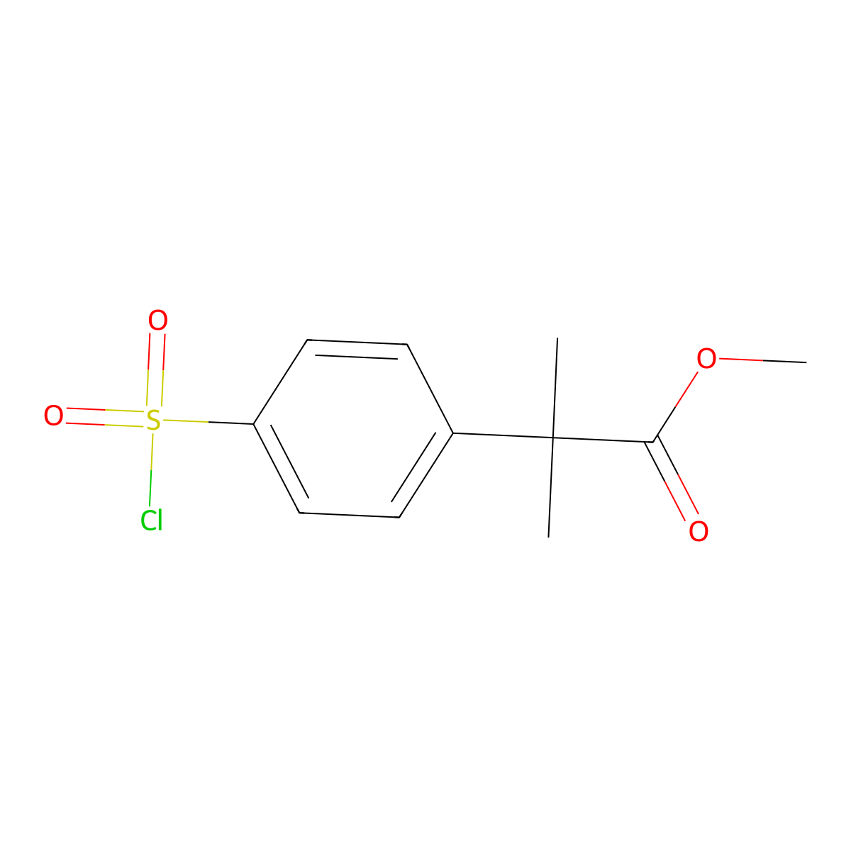 Methyl 2-[4-(chlorosulfonyl)phenyl]-2-methylpropanoate molecular structure, CAS 612532-24-8