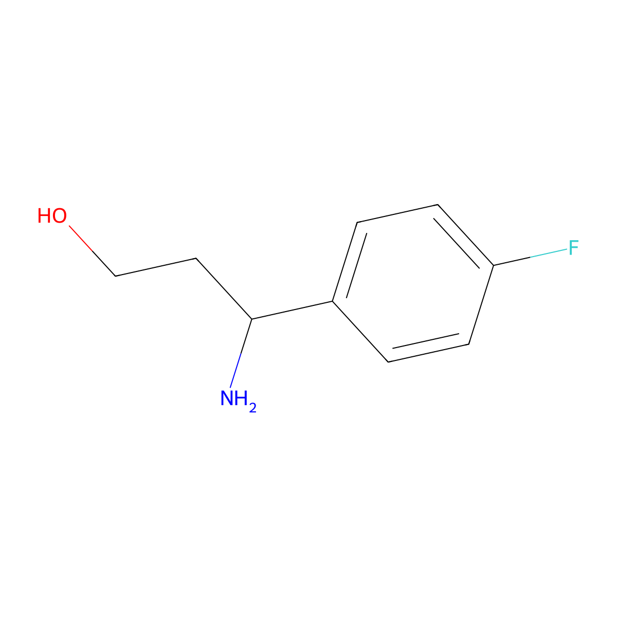 3-Amino-3-(4-fluorophenyl)propan-1-ol molecular structure, CAS 612532-52-2