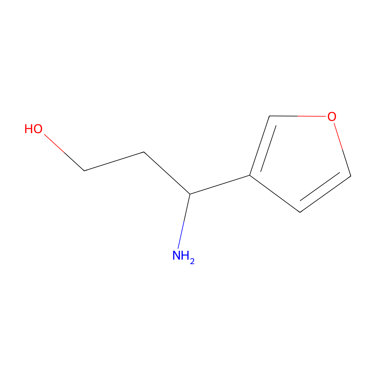 3-Amino-3-(furan-3-yl)propan-1-ol molecular structure, CAS 612532-54-4