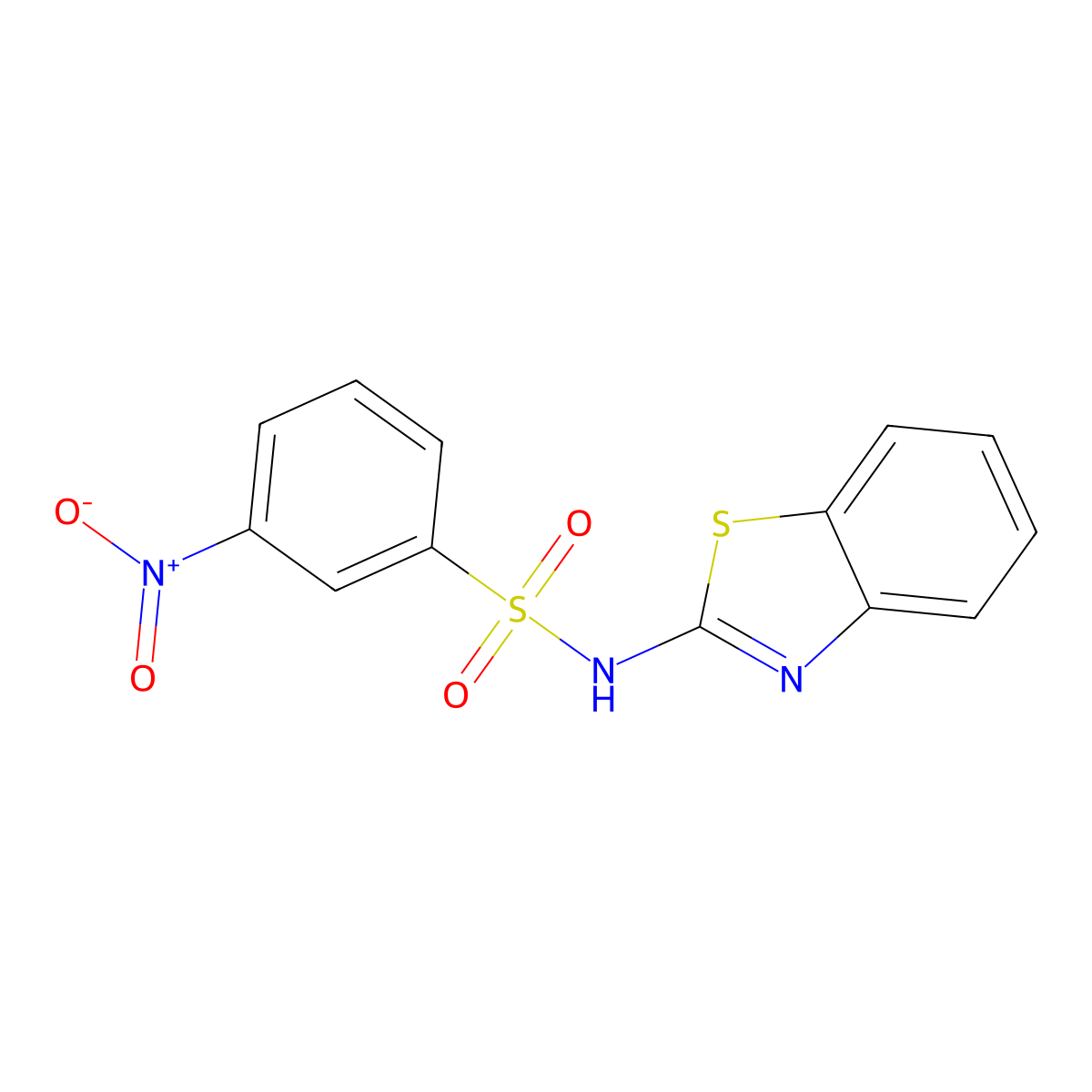 N-(1,3-benzothiazol-2-yl)-3-nitrobenzene-1-sulfonamide molecular structure, CAS 612539-49-8