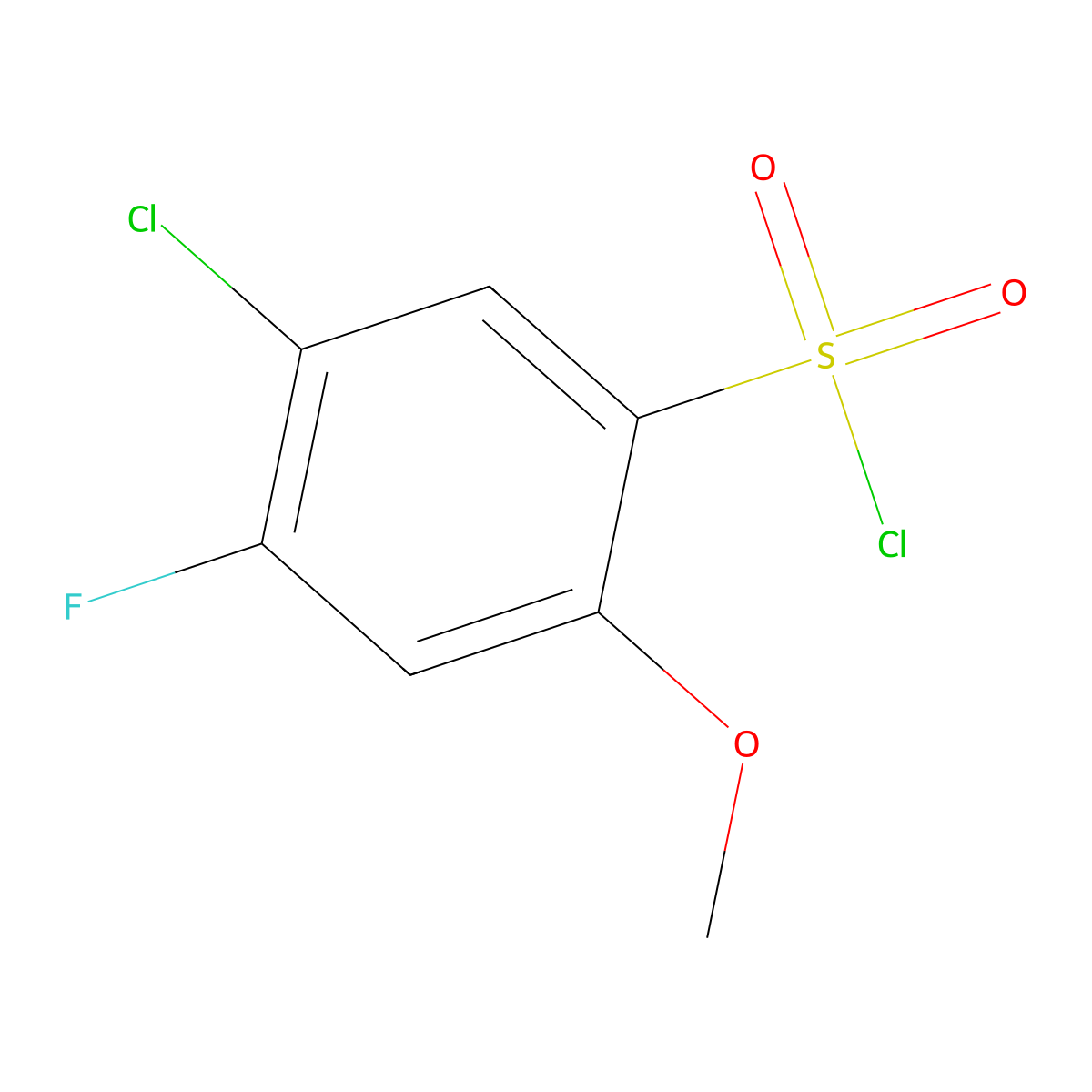 5-Chloro-4-fluoro-2-methoxybenzenesulfonyl chloride molecular structure, CAS 612541-11-4