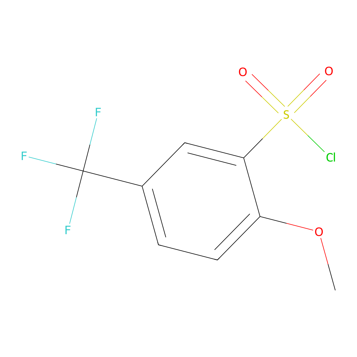 2-Methoxy-5-(trifluoromethyl)benzene-1-sulfonyl chloride molecular structure, CAS 612541-12-5