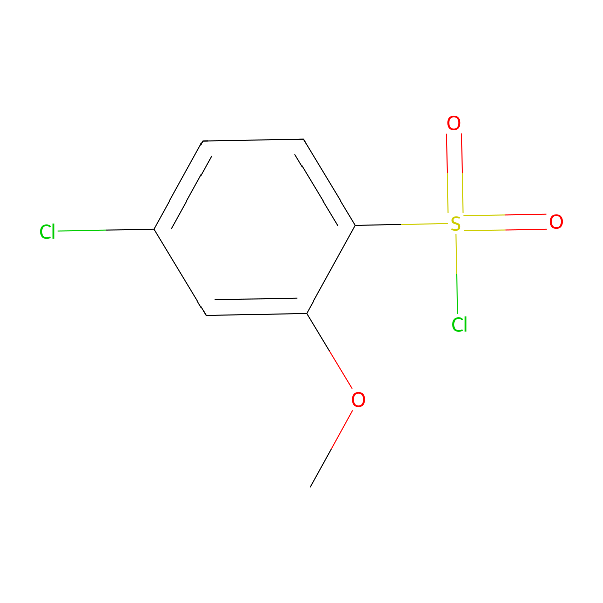 4-Chloro-2-methoxybenzene-1-sulfonyl chloride molecular structure, CAS 612541-13-6