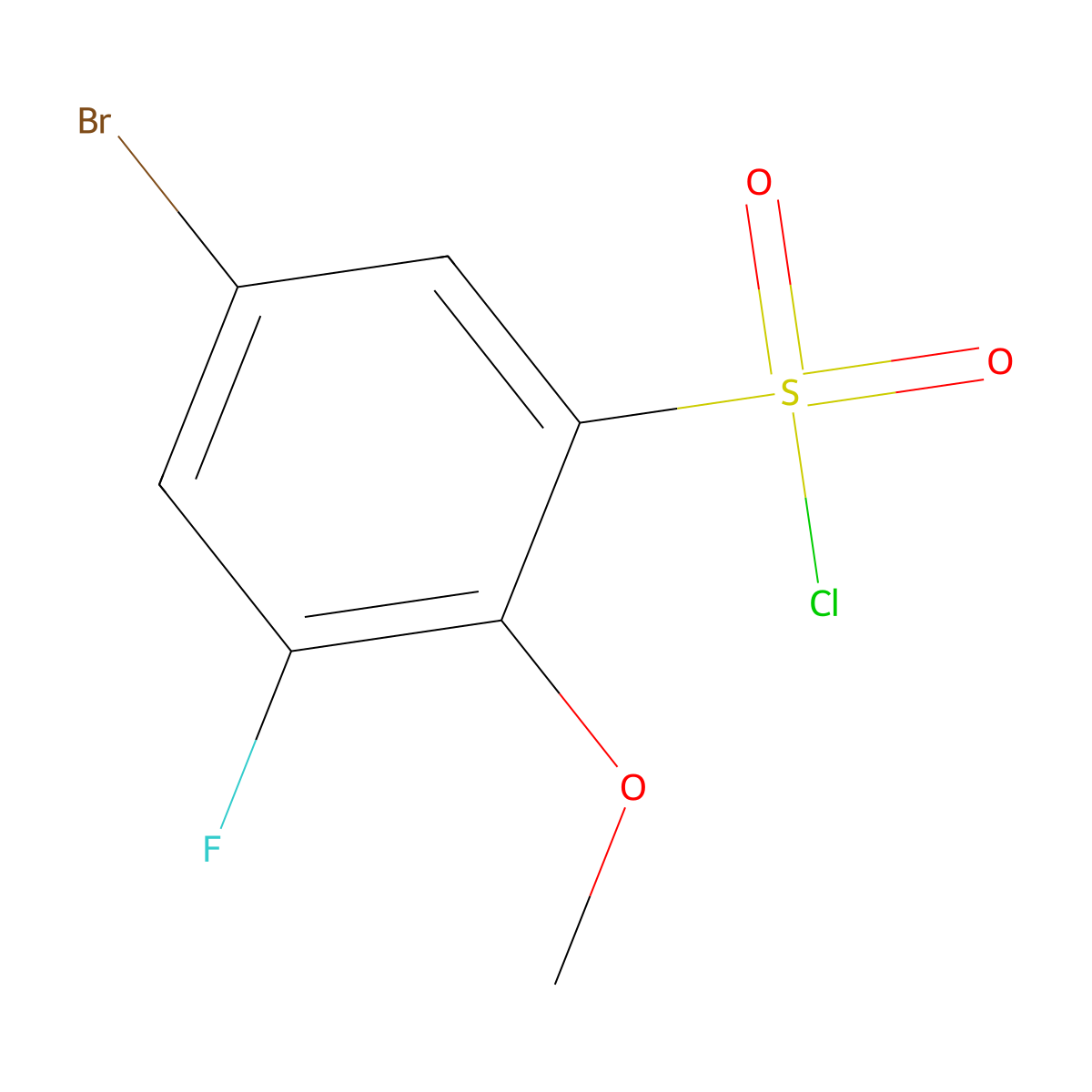 5-Bromo-3-fluoro-2-methoxybenzene-1-sulfonyl chloride molecular structure, CAS 612541-19-2