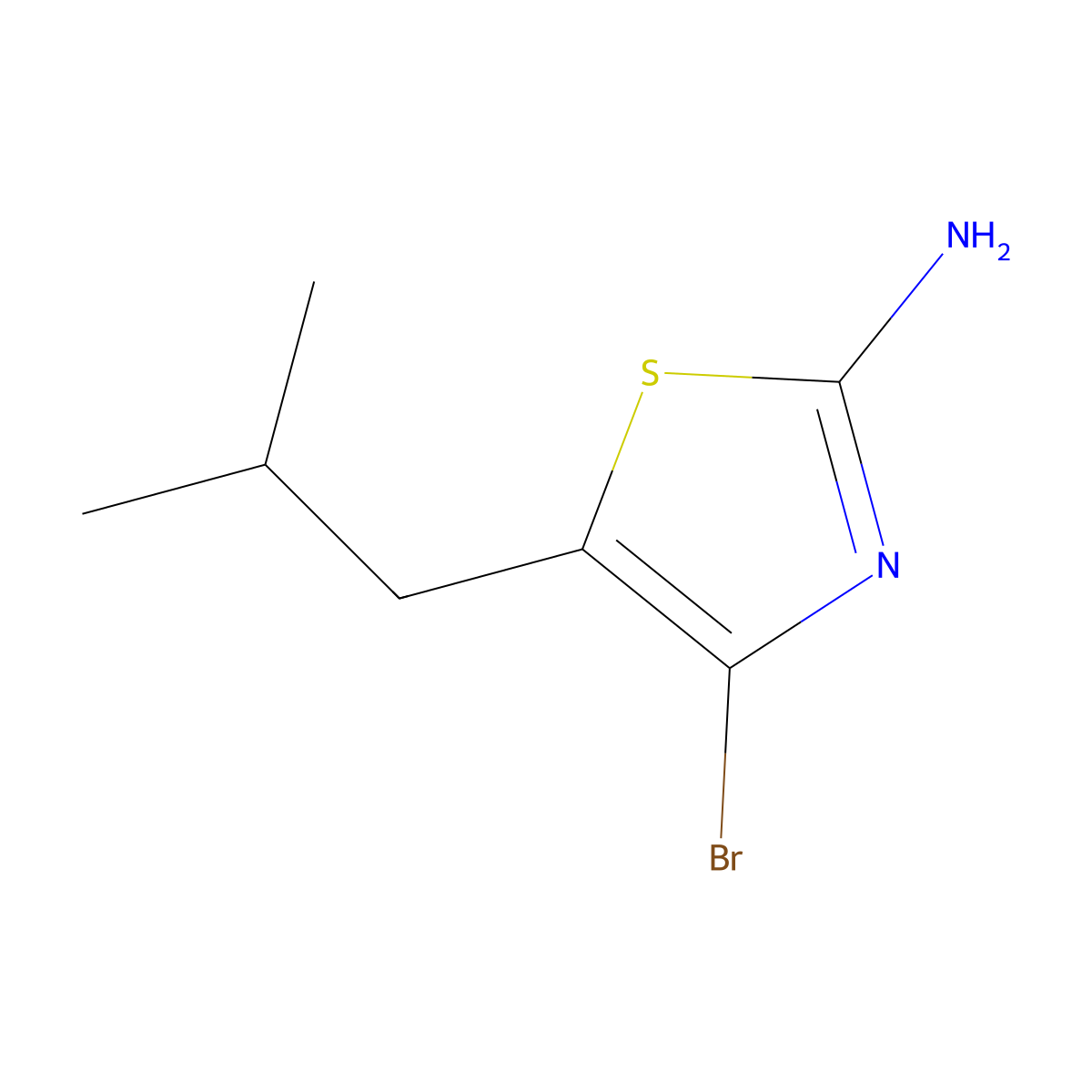4-Bromo-5-isobutylthiazol-2-amine molecular structure, CAS 612541-66-9