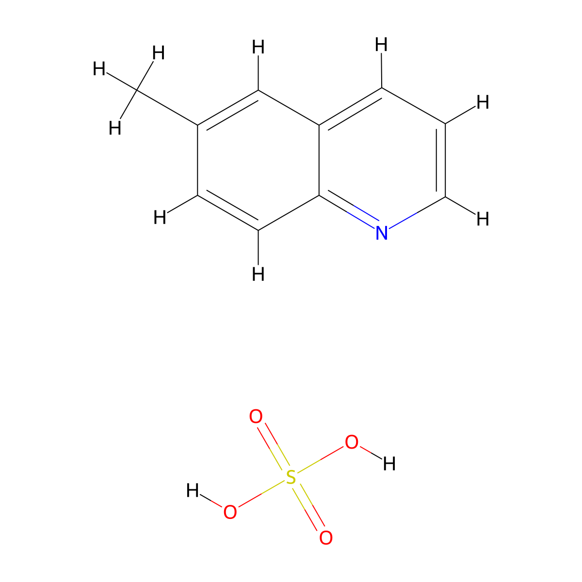6-Methylquinoline sulfate molecular structure, CAS 61255-60-5