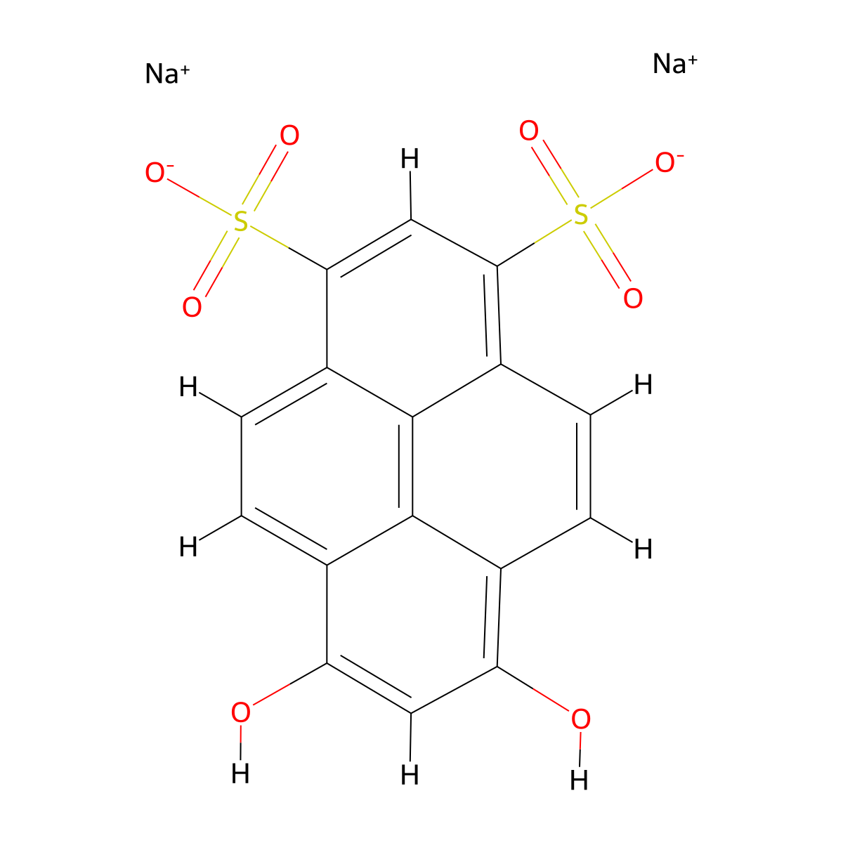 6,8-Dihydroxy-1,3-pyrenedisulfonic acid disodium salt molecular structure, CAS 61255-63-8