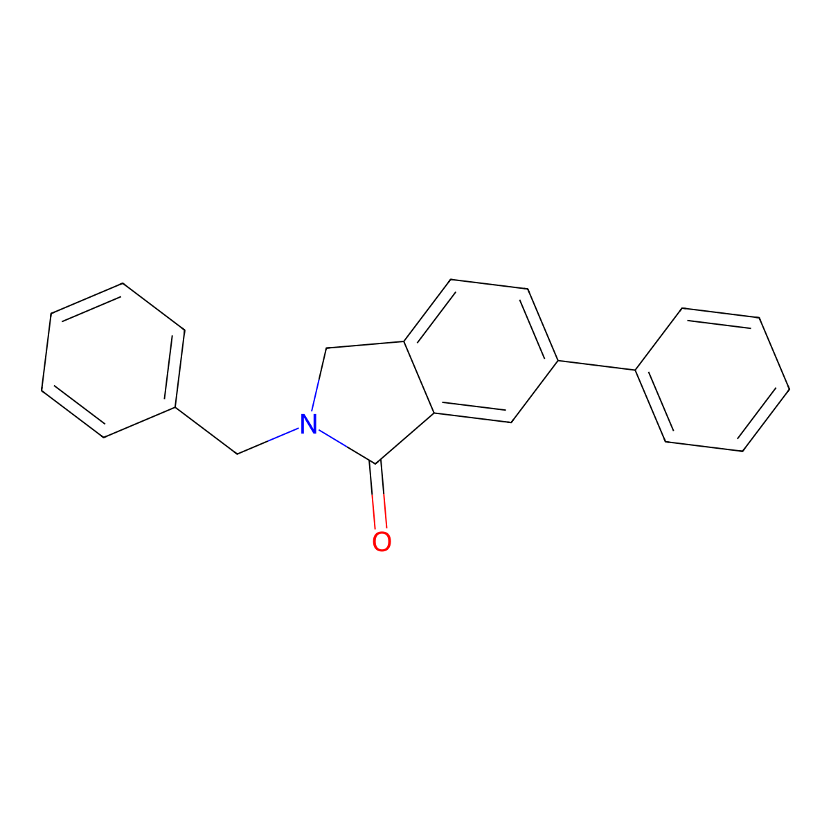 2-Benzyl-6-phenyl-2,3-dihydro-1H-isoindol-1-one molecular structure, CAS 61255-66-1
