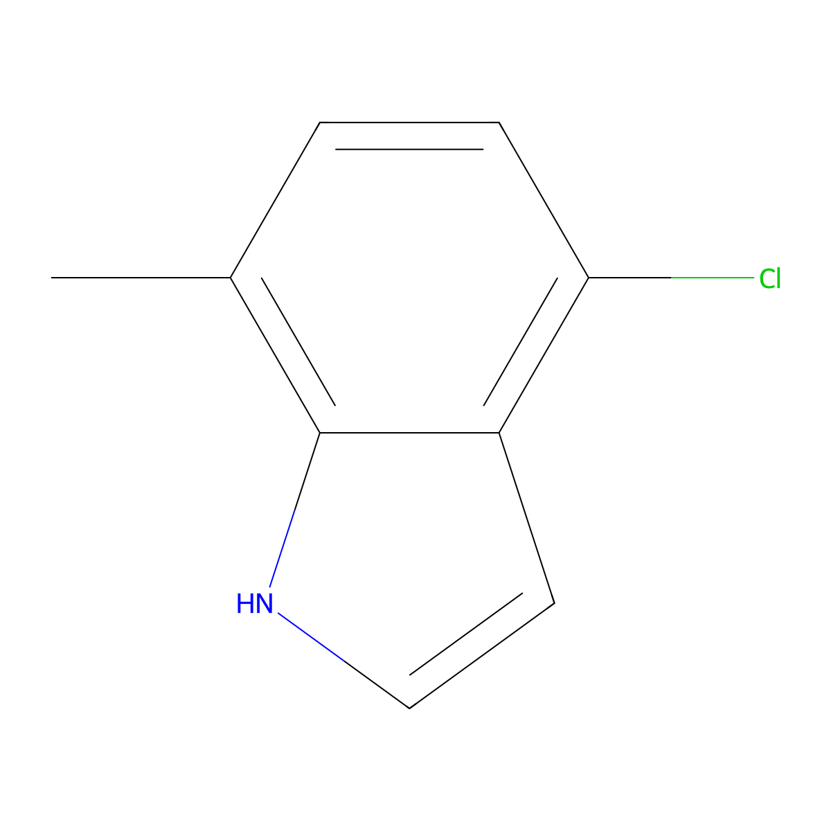 4-Chloro-7-methyl-1H-indole molecular structure, CAS 61258-70-6