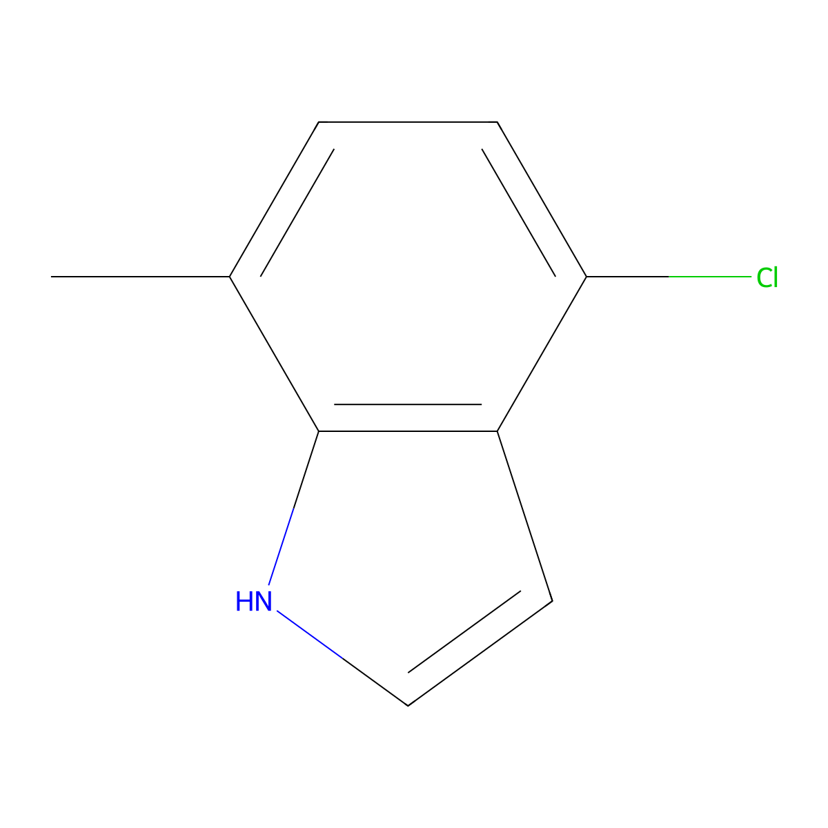 4-Chloro-7-methyl-1H-indole molecular structure, CAS 61258-70-6