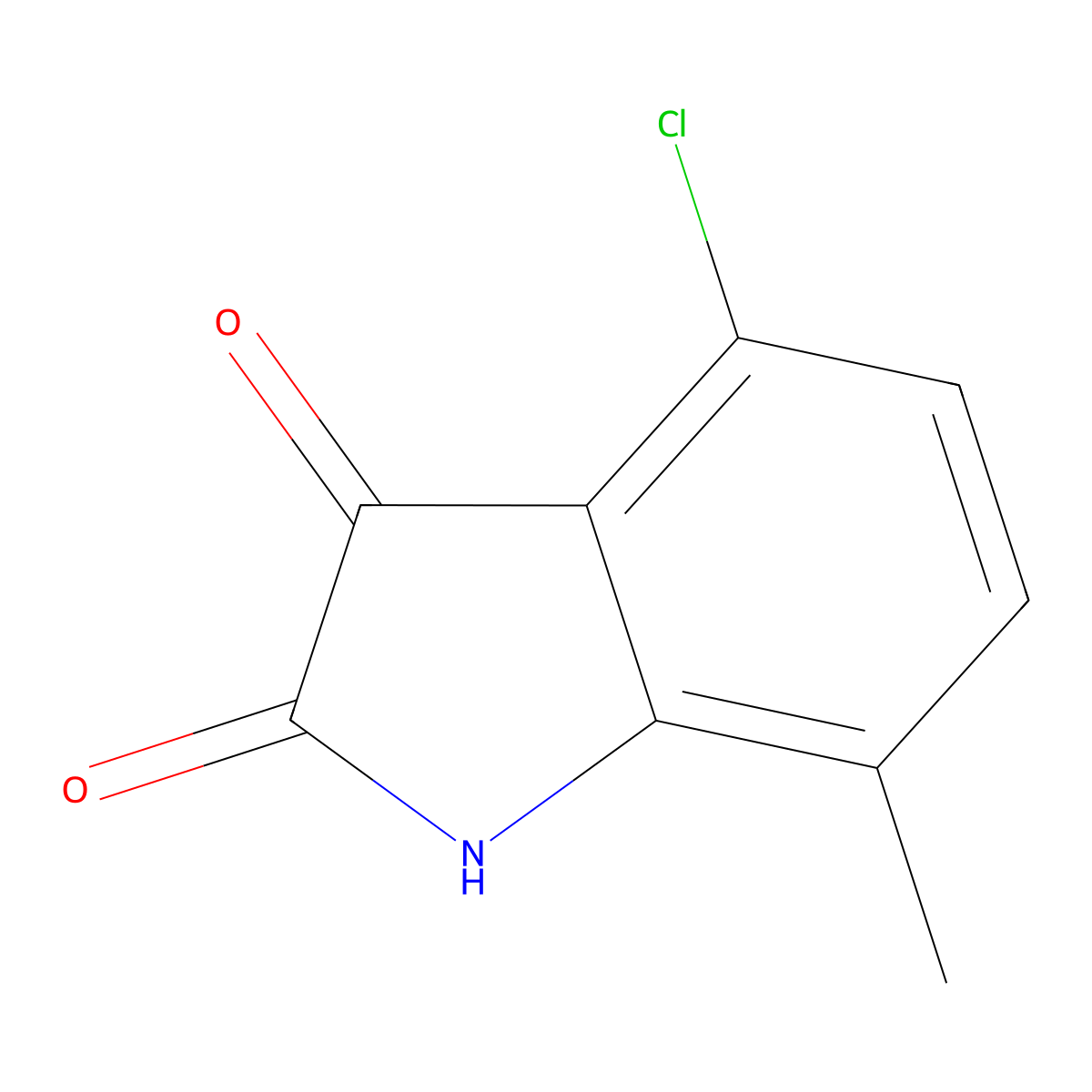 4-Chloro-7-methyl isatin molecular structure, CAS 61258-72-8