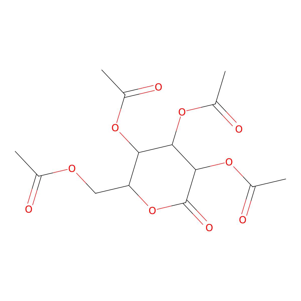 (3,4,5-Triacetyloxy-6-oxooxan-2-yl)methyl acetate molecular structure, CAS 61259-48-1