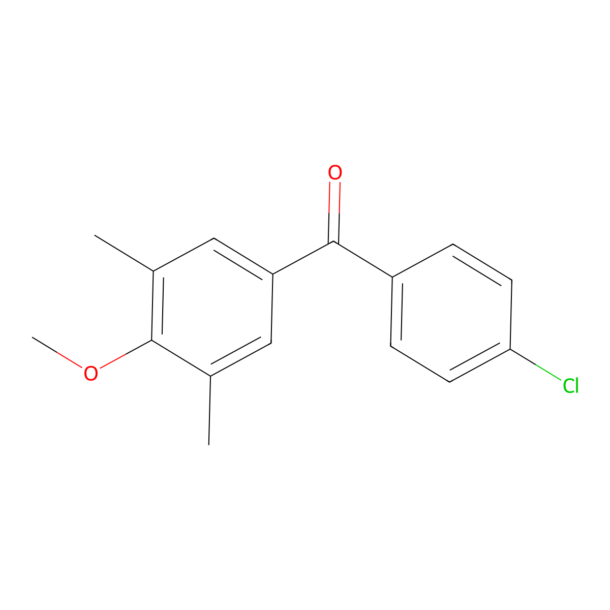 4-Chloro-3',5'-dimethyl-4'-methoxybenzophenone molecular structure, CAS 61259-84-5
