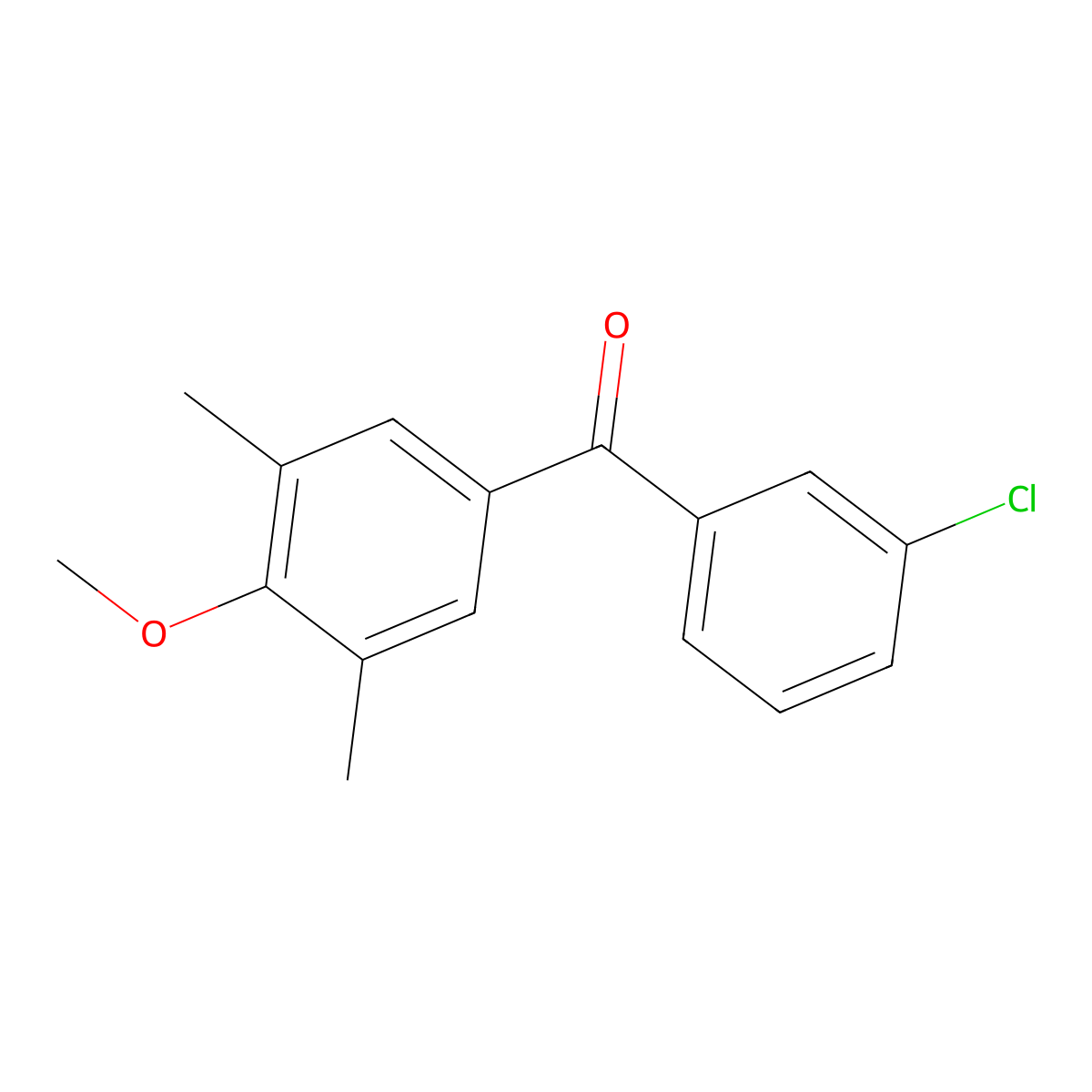 3-Chloro-3',5'-dimethyl-4'-methoxybenzophenone molecular structure, CAS 61259-85-6