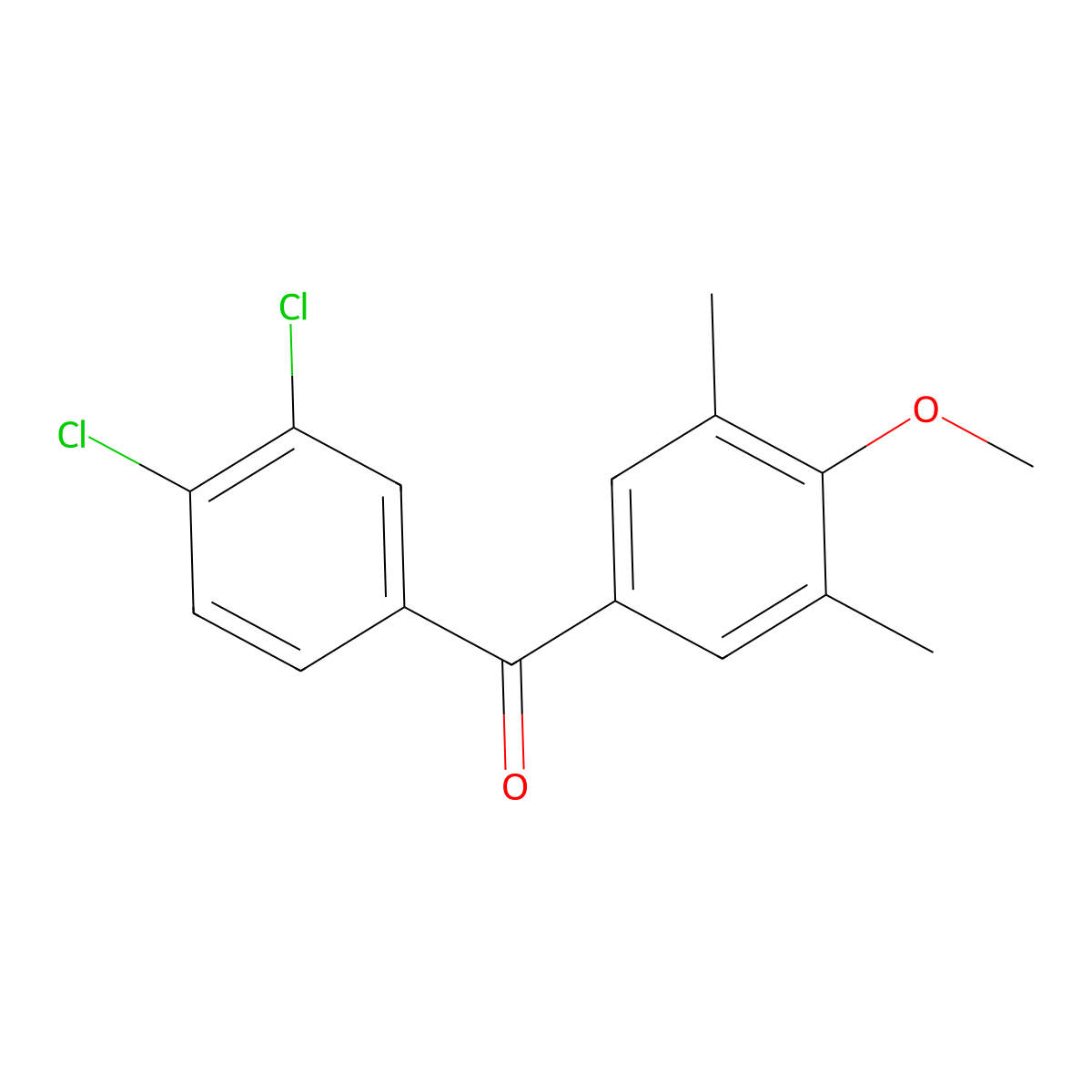 3,4-Dichloro-3',5'-dimethyl-4'-methoxybenzophenone molecular structure, CAS 61259-86-7