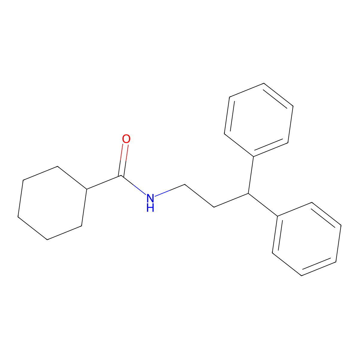 N-(3,3-diphenylpropyl)cyclohexanecarboxamide molecular structure, CAS 6126-24-5