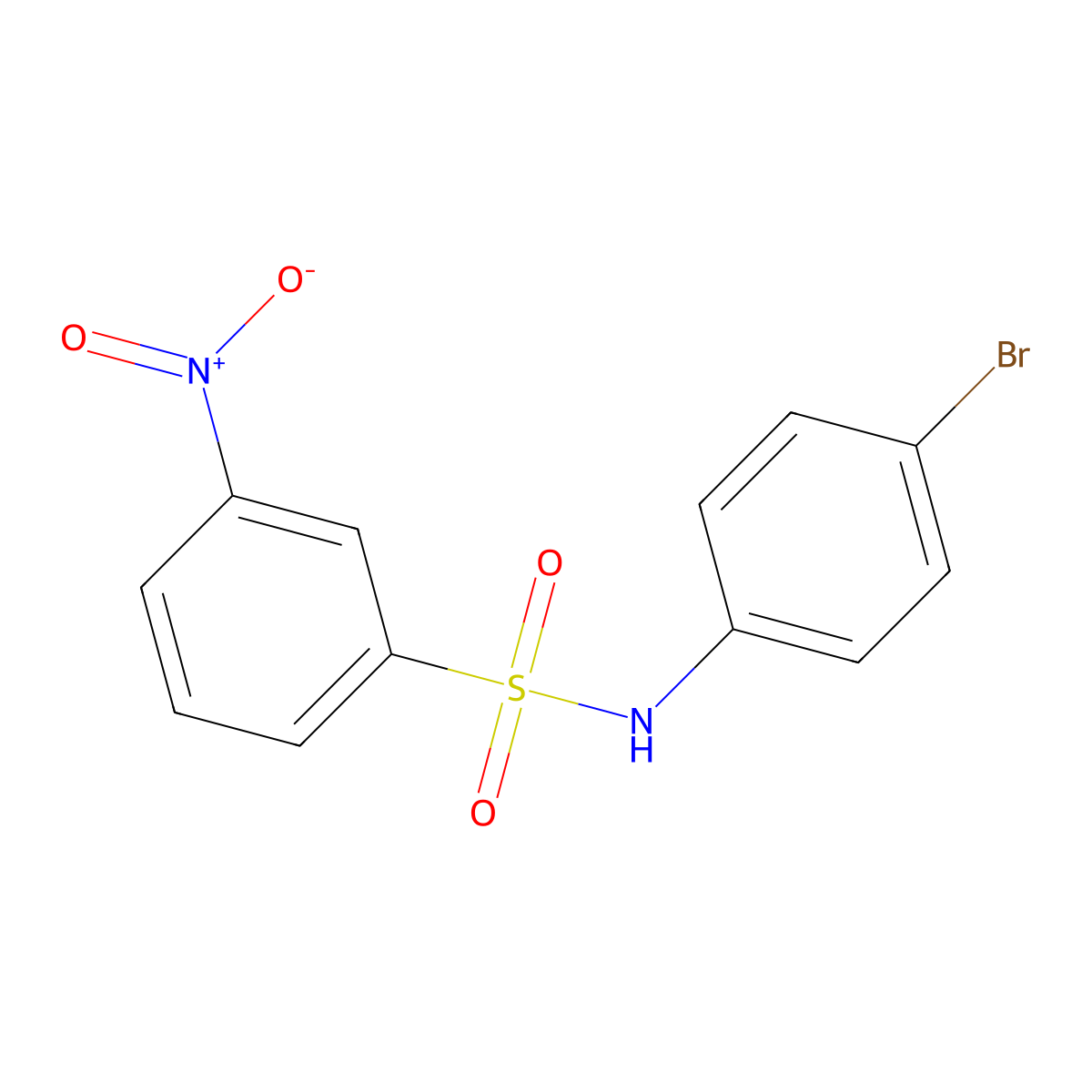 N-(4-Bromophenyl)-3-nitrobenzenesulfonamide molecular structure, CAS 6126-42-7