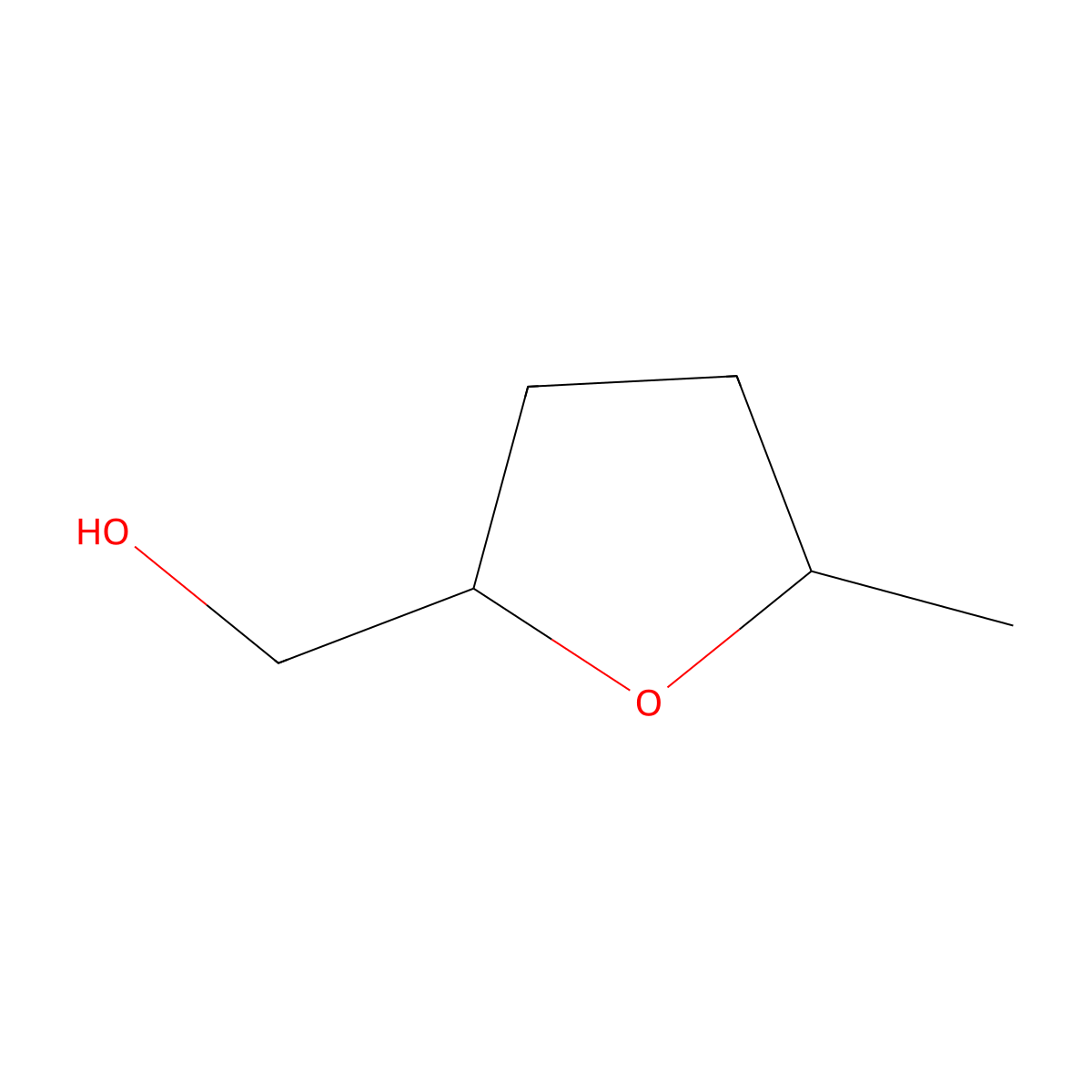 Tetrahydro-5-methylfuran-2-methanol molecular structure, CAS 6126-49-4