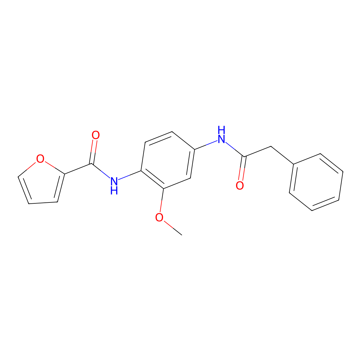 N-[2-methoxy-4-[(2-phenylacetyl)amino]phenyl]furan-2-carboxamide molecular structure, CAS 6126-98-3