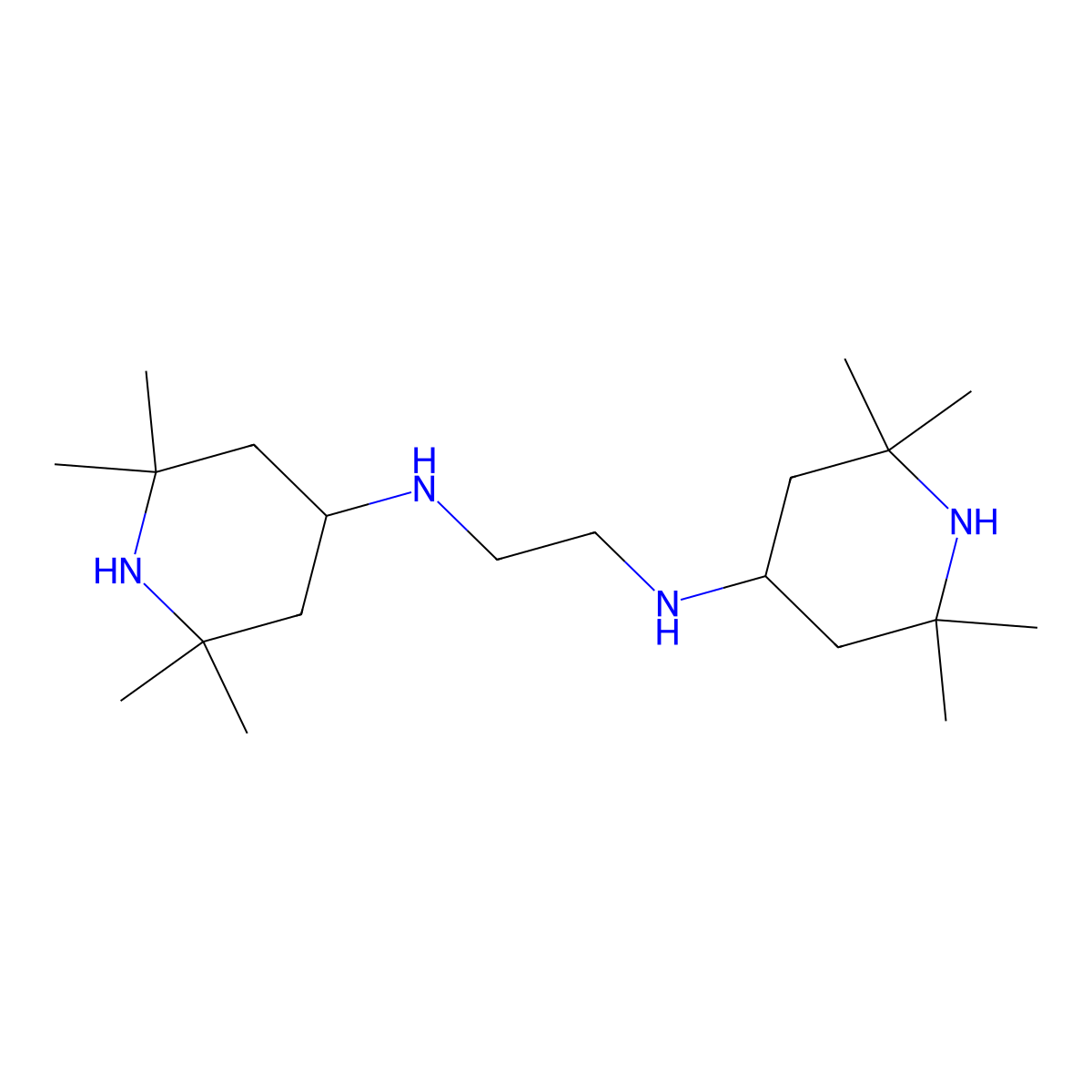 N,N'-Bis(2,2,6,6-tetramethyl-4-piperidyl)ethylenediamine molecular structure, CAS 61260-54-6