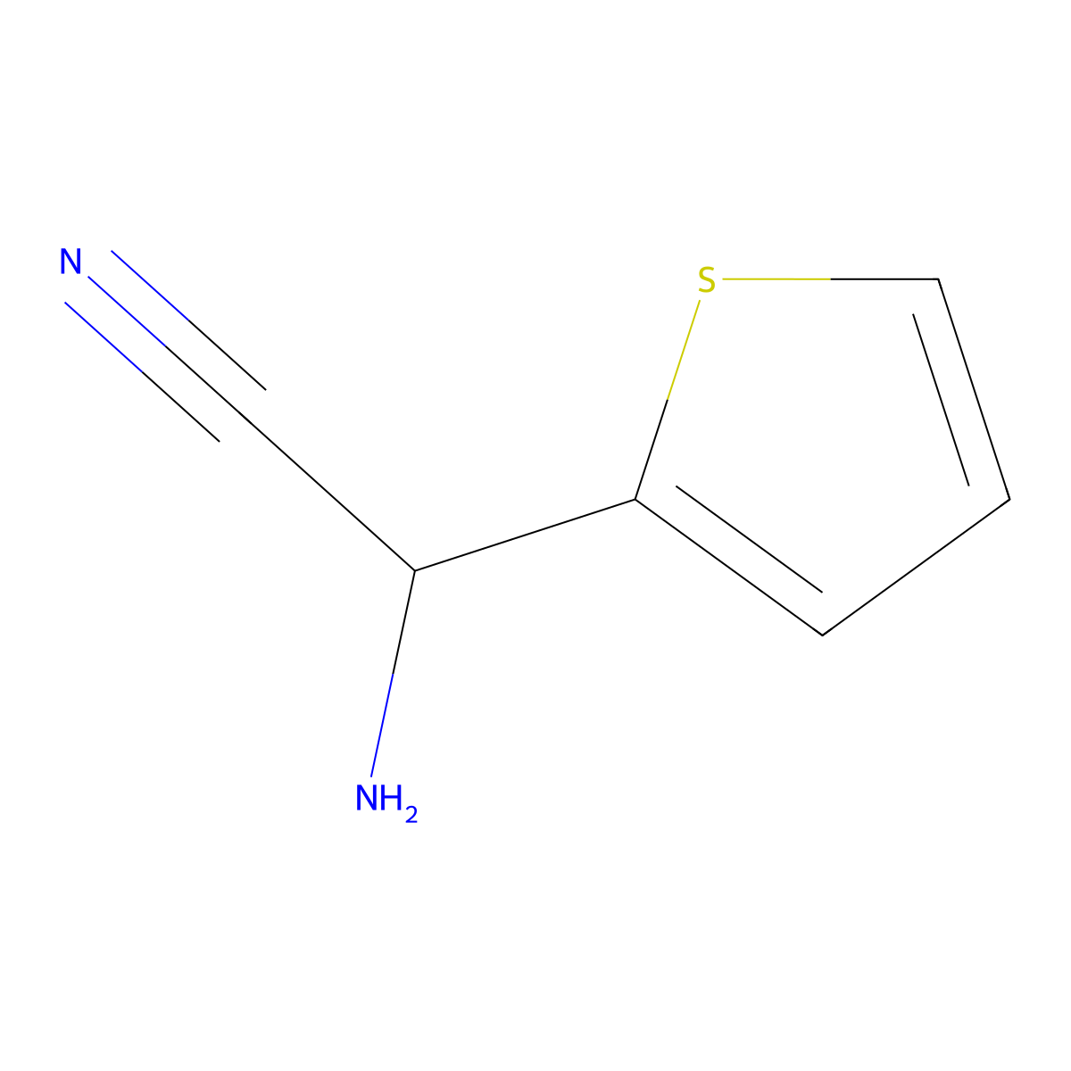 alpha-Amino-2-thiopheneacetonitrile molecular structure, CAS 61261-50-5
