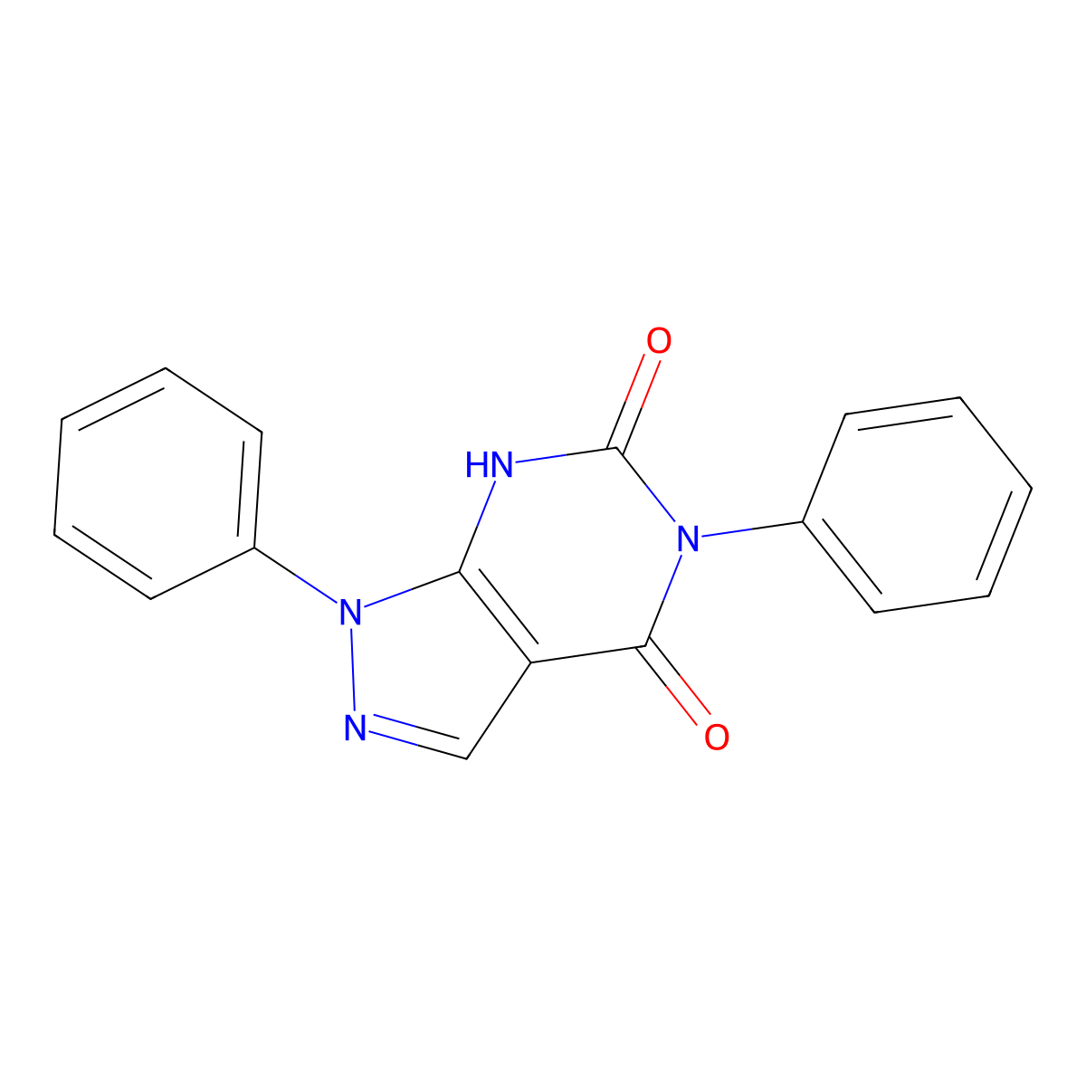 1,5-diphenyl-7H-pyrazolo[5,4-d]pyrimidine-4,6-dione molecular structure, CAS 61262-32-6