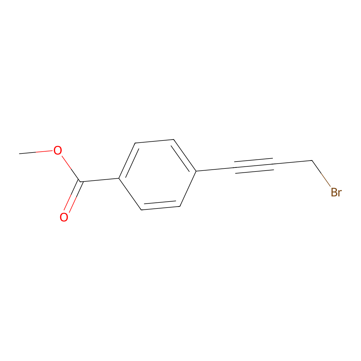 Methyl 4-(3-bromoprop-1-yn-1-yl)benzoate molecular structure, CAS 61266-35-1