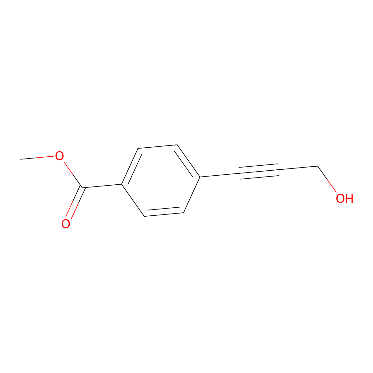Methyl 4-(3-hydroxyprop-1-ynyl)benzoate molecular structure, CAS 61266-36-2