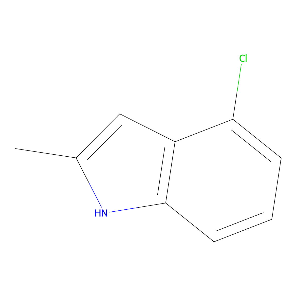 4-Chloro-2-methyl-1H-indole molecular structure, CAS 6127-16-8