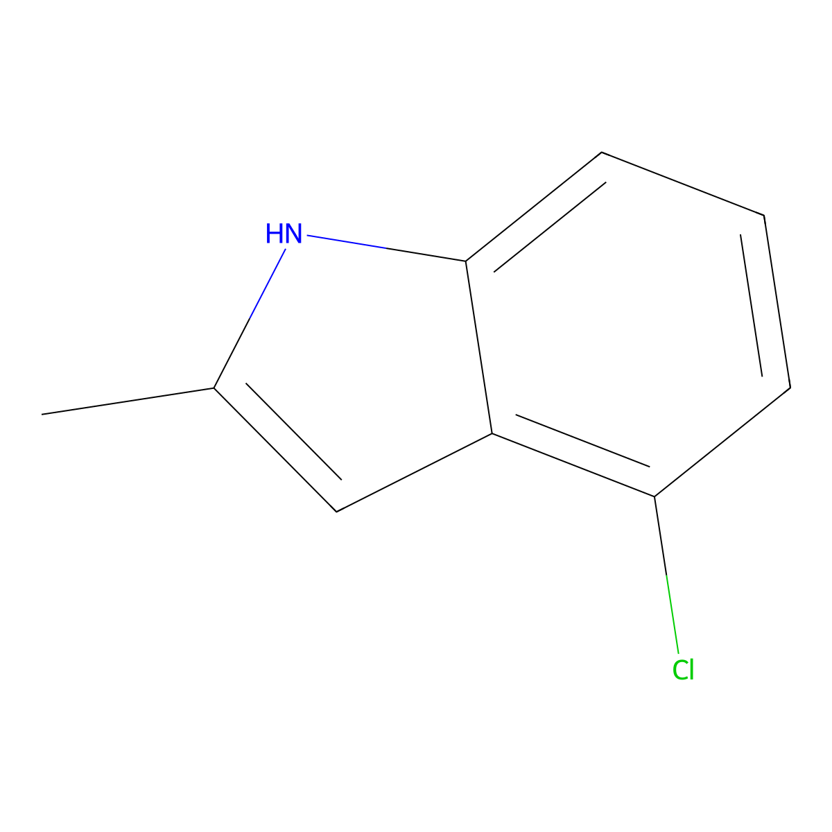4-Chloro-2-methyl-1H-indole molecular structure, CAS 6127-16-8